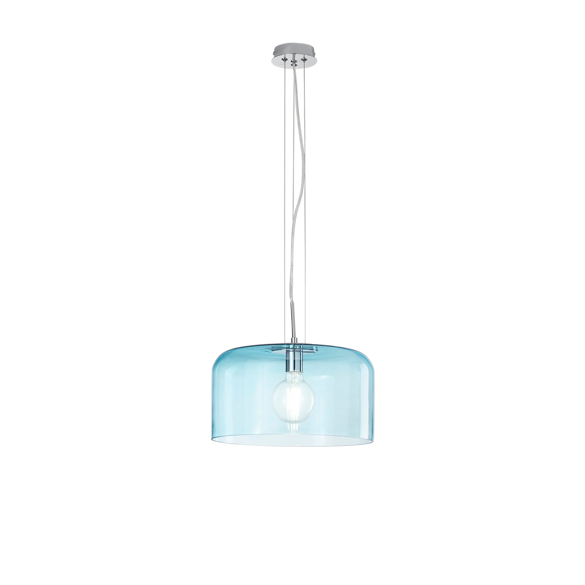 GIBUS pendant light in blue glass Ø 35 cm - Luce Ambiente e Design