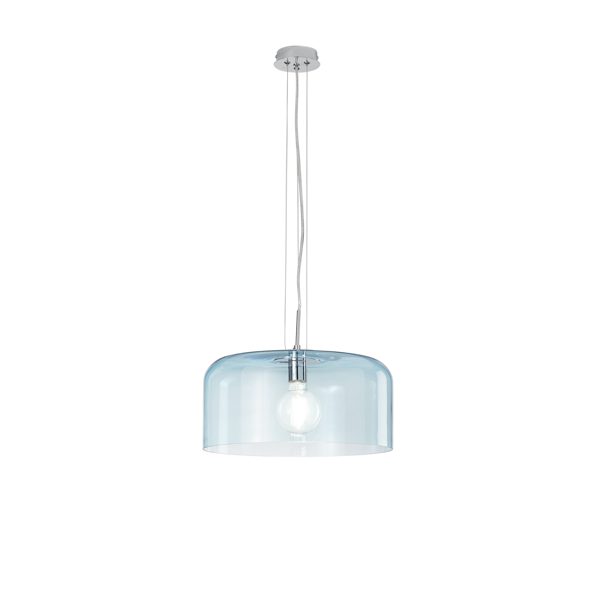 GIBUS pendant light in blue glass Ø 40 cm - Luce Ambiente e Design