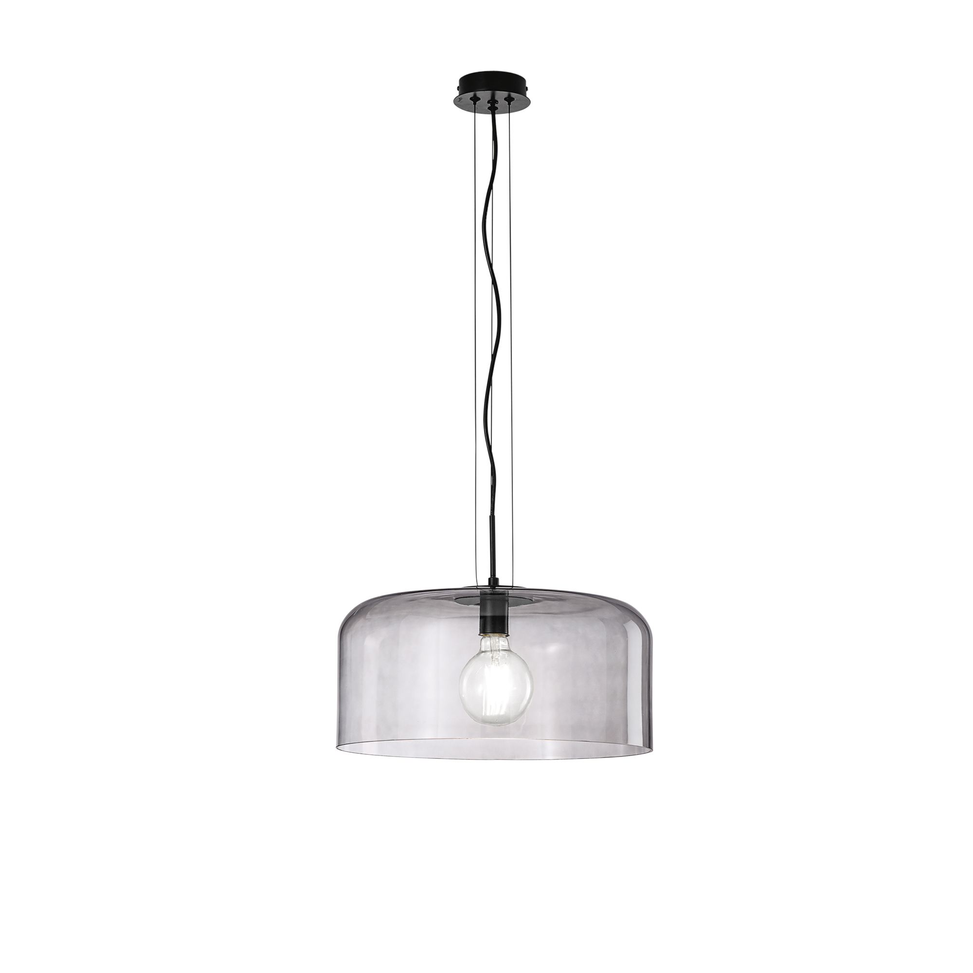 GIBUS pendant light in grey glass Ø 40 cm - Luce Ambiente e Design