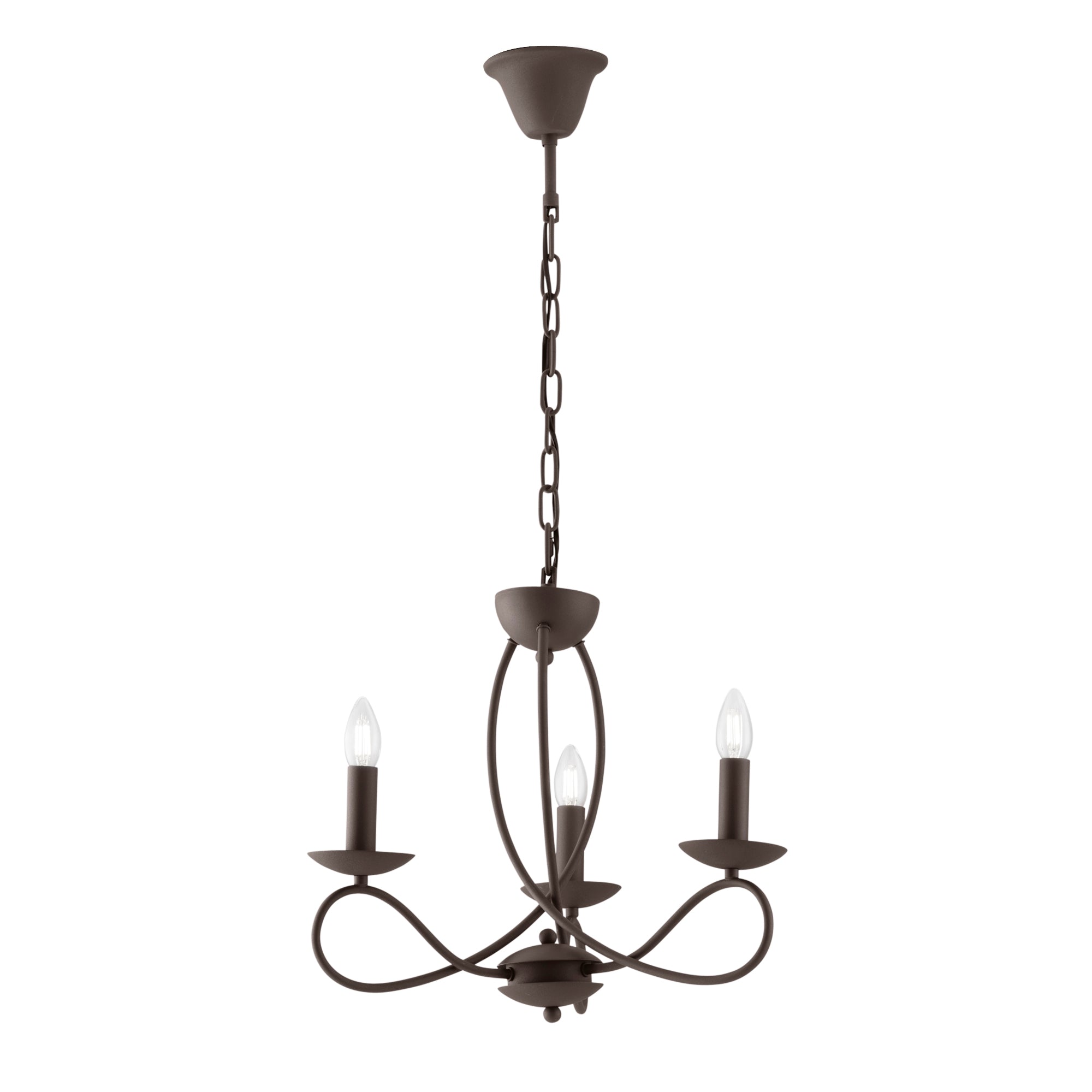 GINEVRA pendant chandelier in corten metal with three lights - Luce Ambiente e Design
