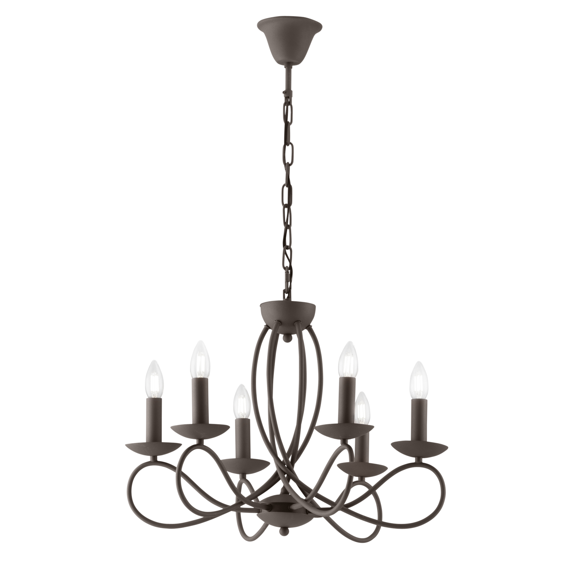 GINEVRA pendant chandelier in corten metal with six lights - Luce Ambiente e Design