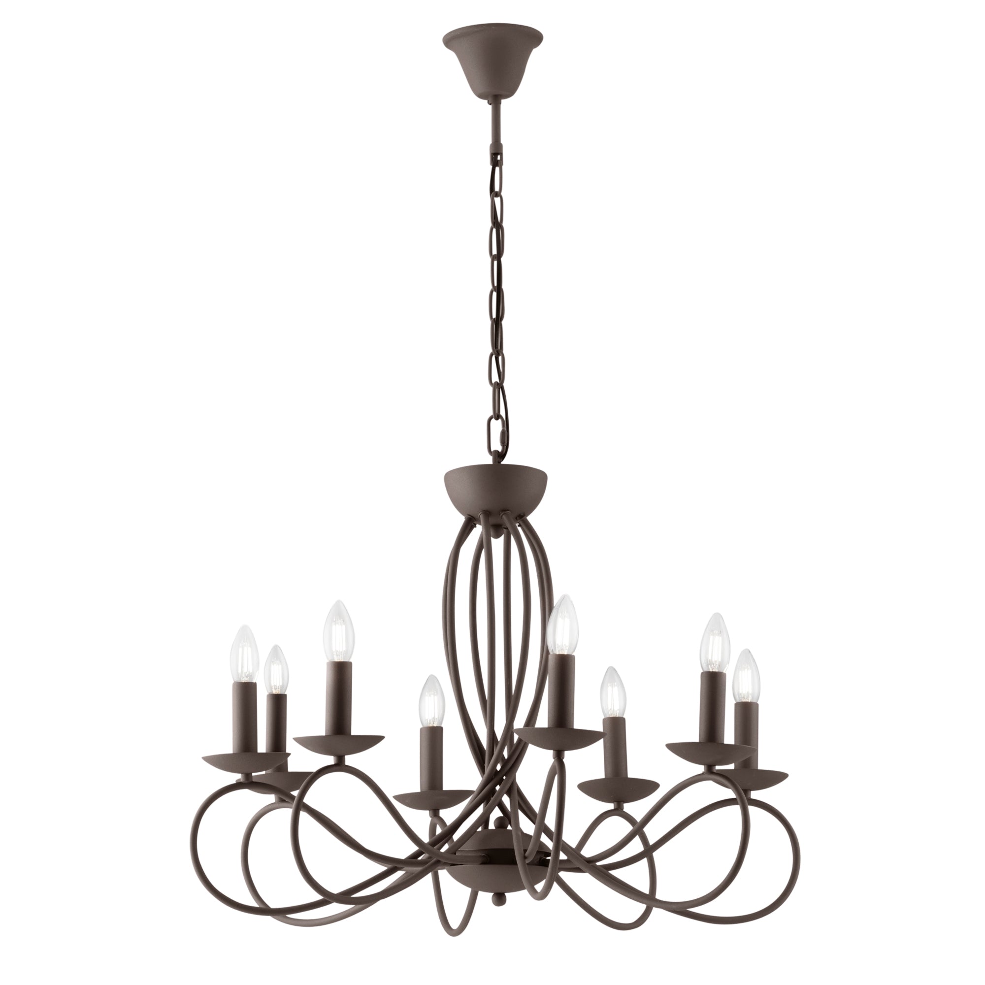 GINEVRA pendant chandelier in corten metal with eight lights - Luce Ambiente e Design