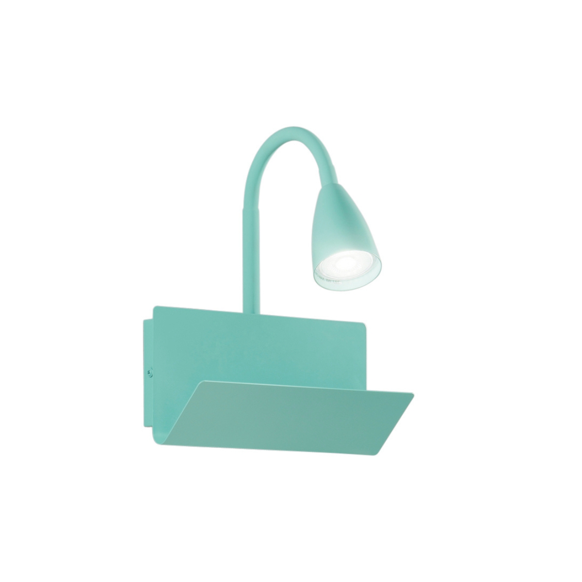 GULP wall light in green metal with flexible arm and USB 2A and Type-C input - Luce Ambiente e Design