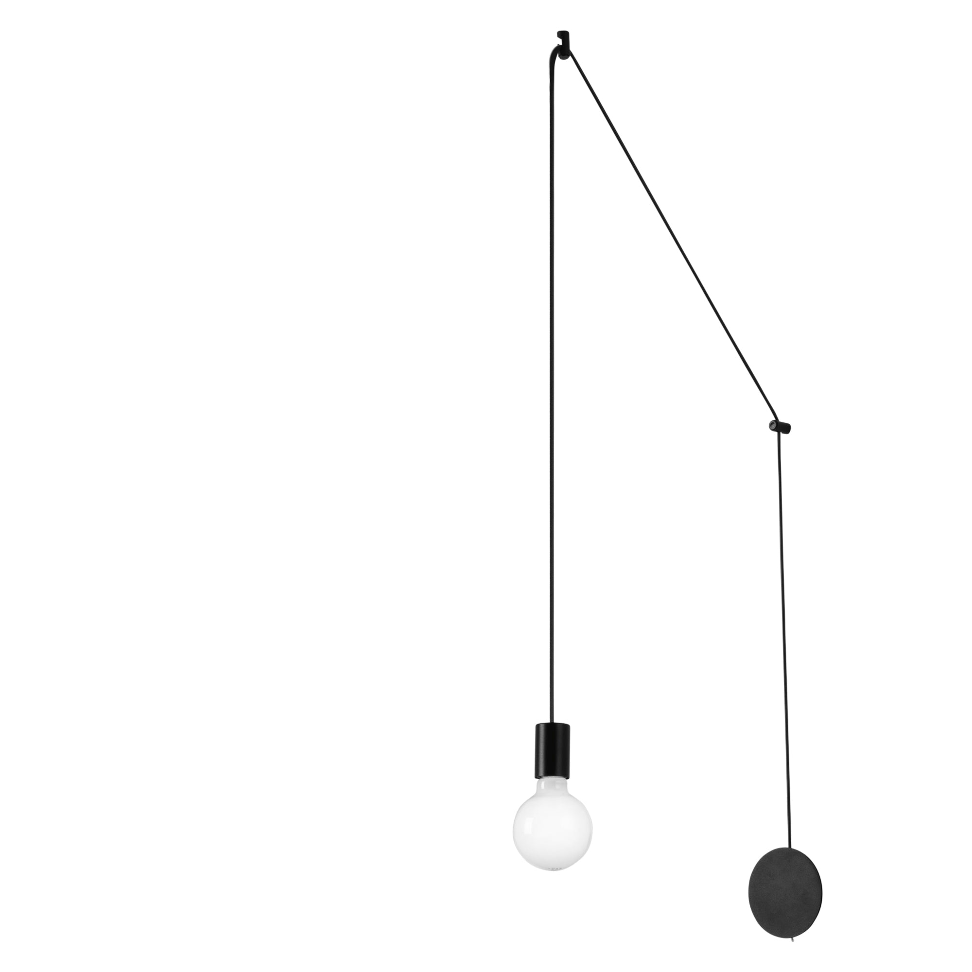 HABITAT ceiling light with adjustable black cable and single light point - Luce Ambiente e Design