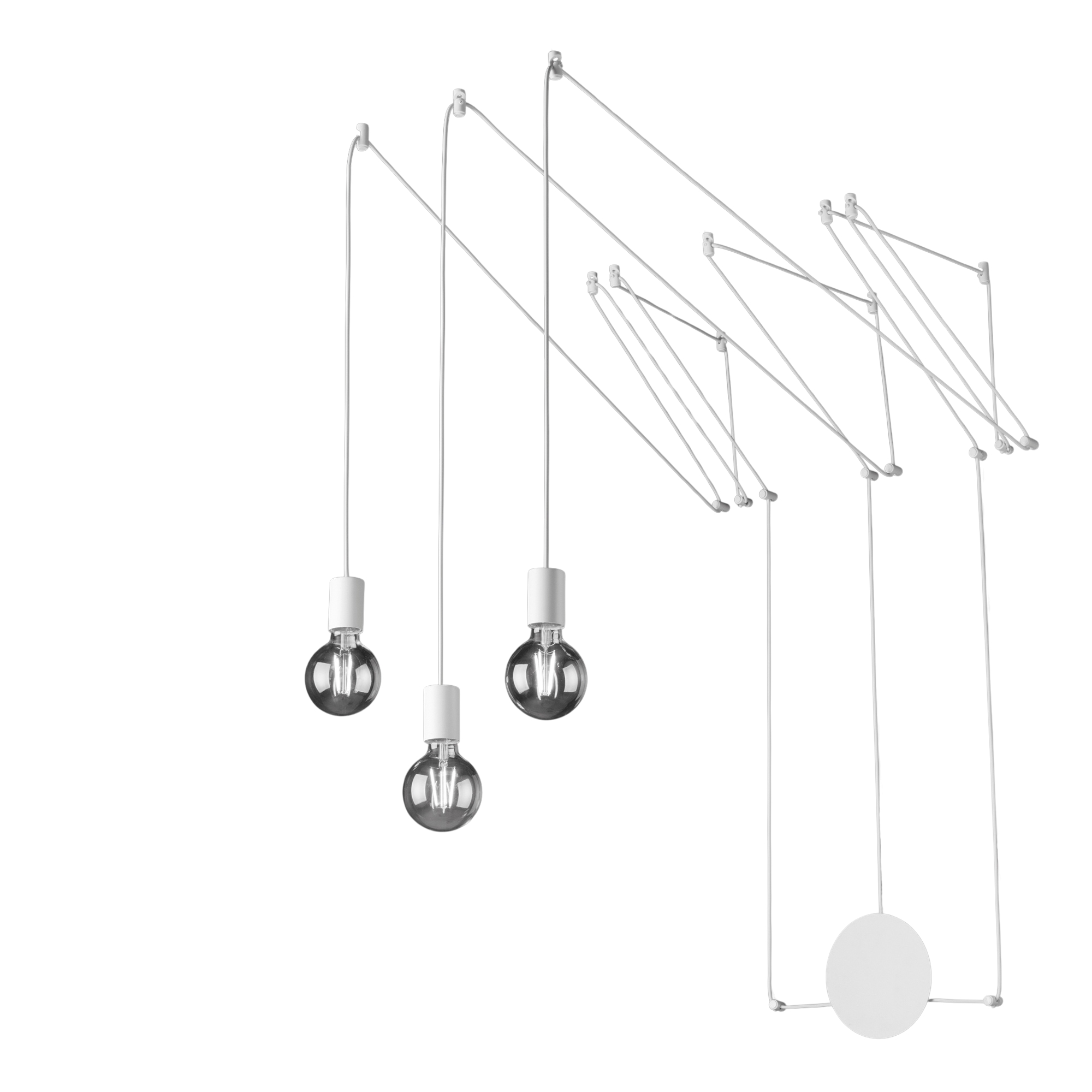 HABITAT ceiling light with adjustable white cables and three light points - Luce Ambiente e Design