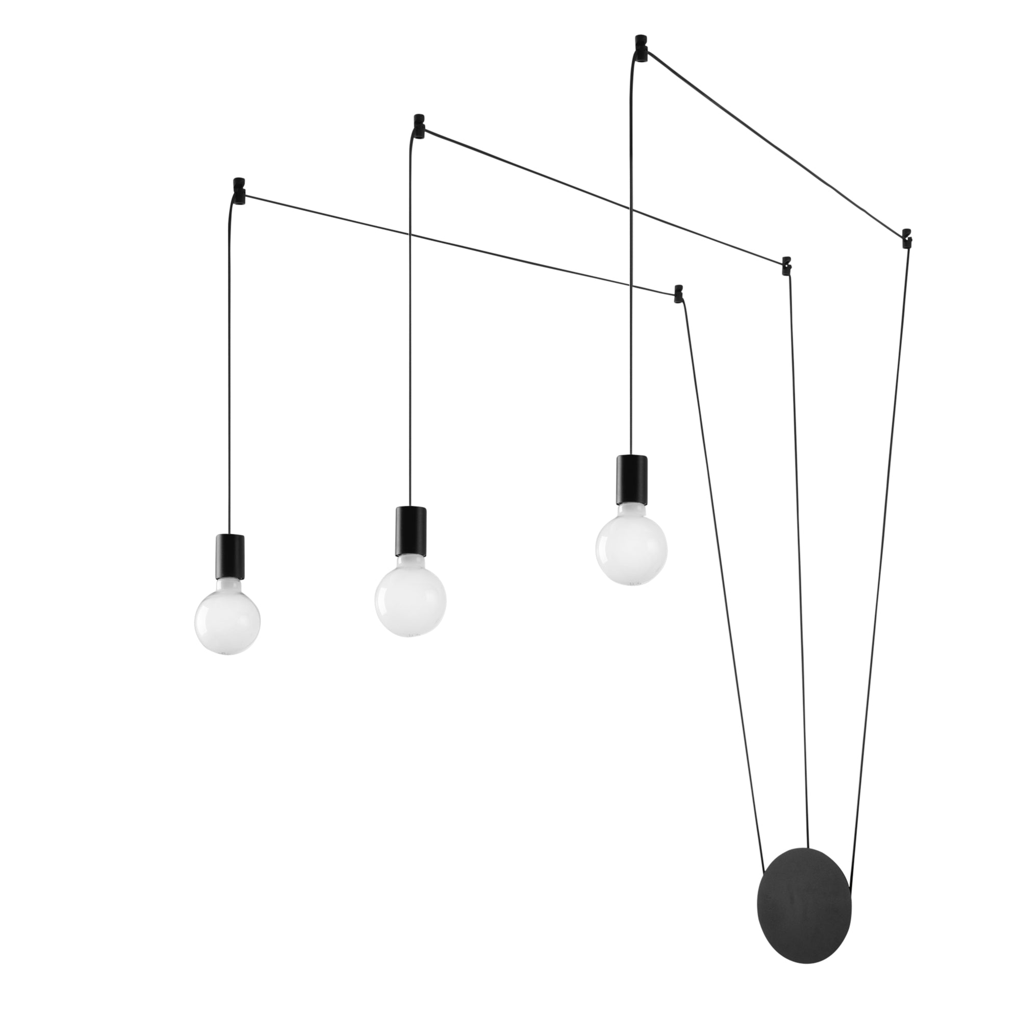 HABITAT ceiling light with adjustable black cables and three light points - Luce Ambiente e Design