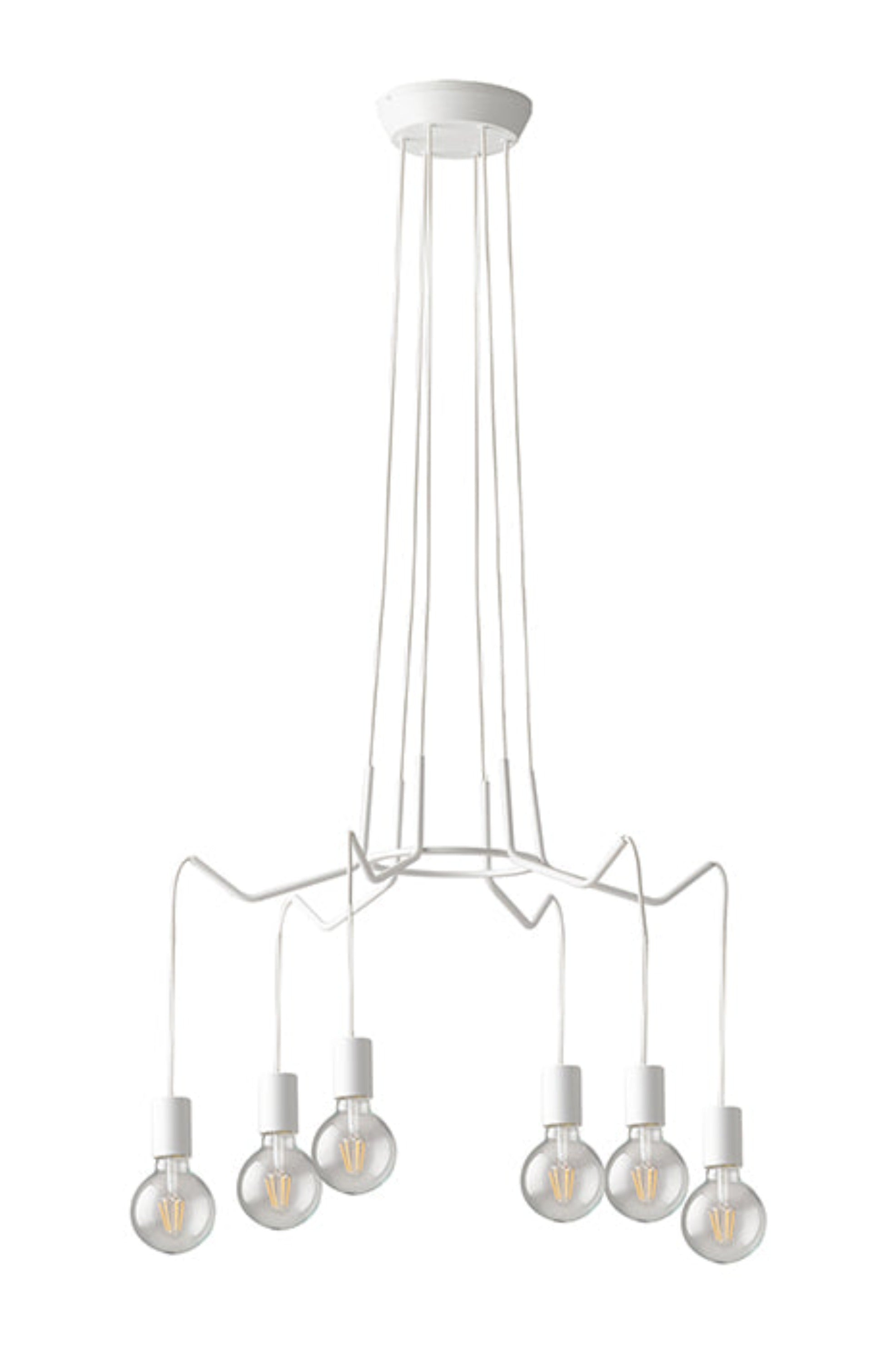 HABITAT pendant light with adjustable white cables, 6 lights - Luce Ambiente e Design