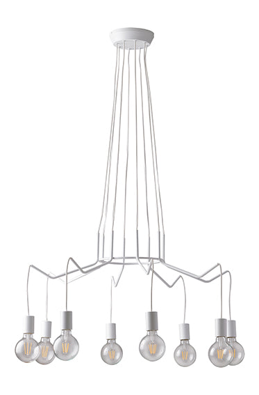 HABITAT pendant light with adjustable white cables, 8 lights - Luce Ambiente e Design