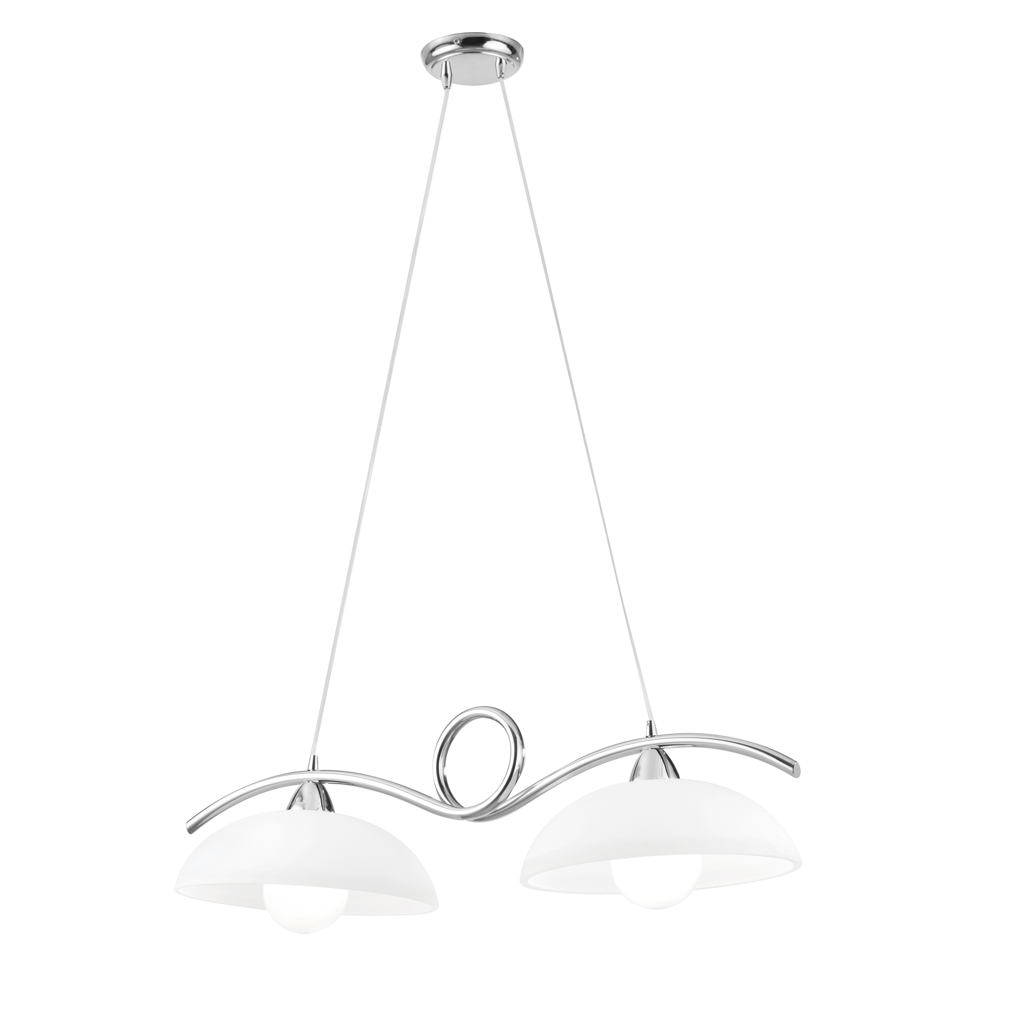 HALLEY billiard pendant light in chrome metal with glass diffusers - Luce Ambiente e Design