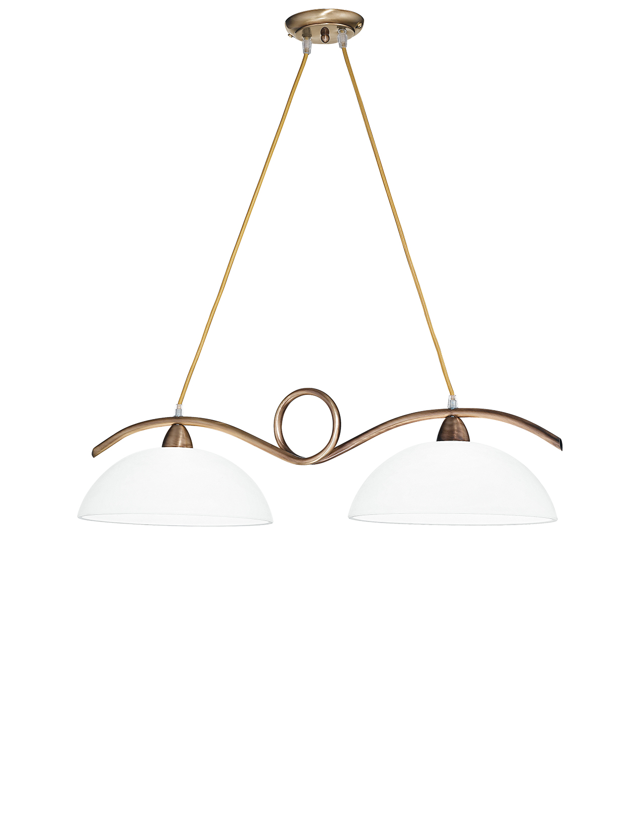 HALLEY billiard pendant light in bronze metal with glass diffusers - Luce Ambiente e Design