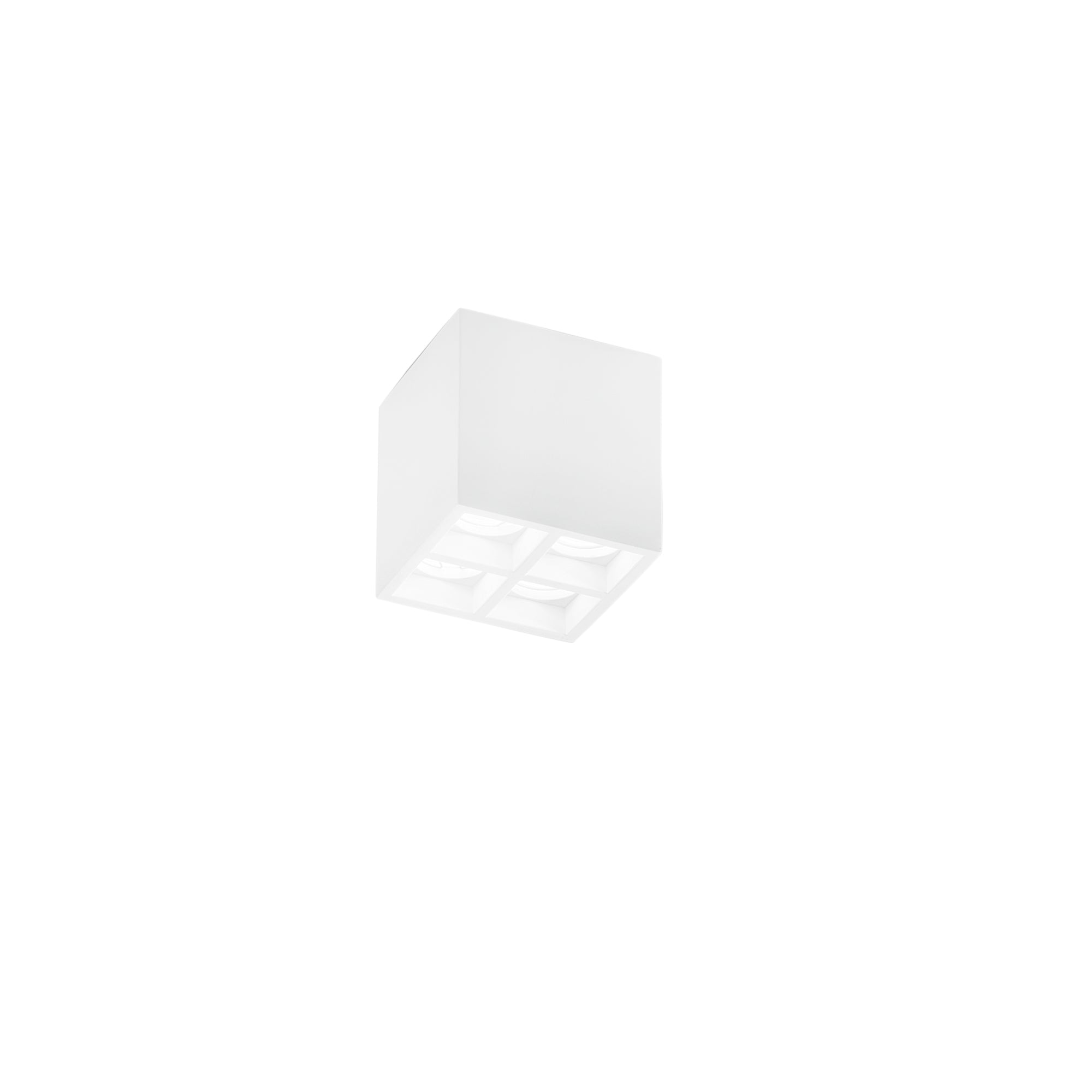 HAPIS modular square ceiling light in paintable white plaster, 4 light points - Luce Ambiente e Design