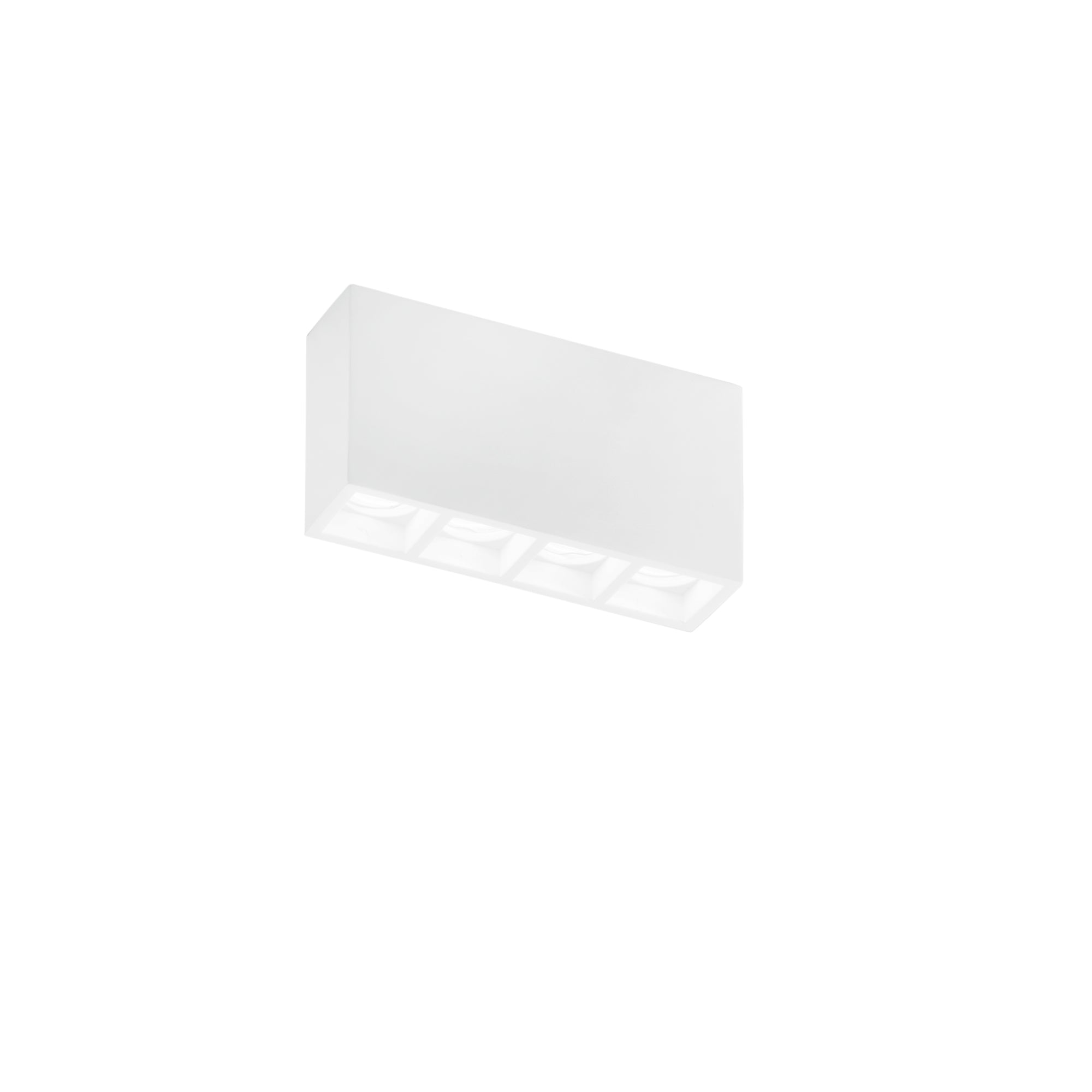 HAPIS modular rectangular ceiling light in paintable white plaster, 4 light points - Luce Ambiente e Design