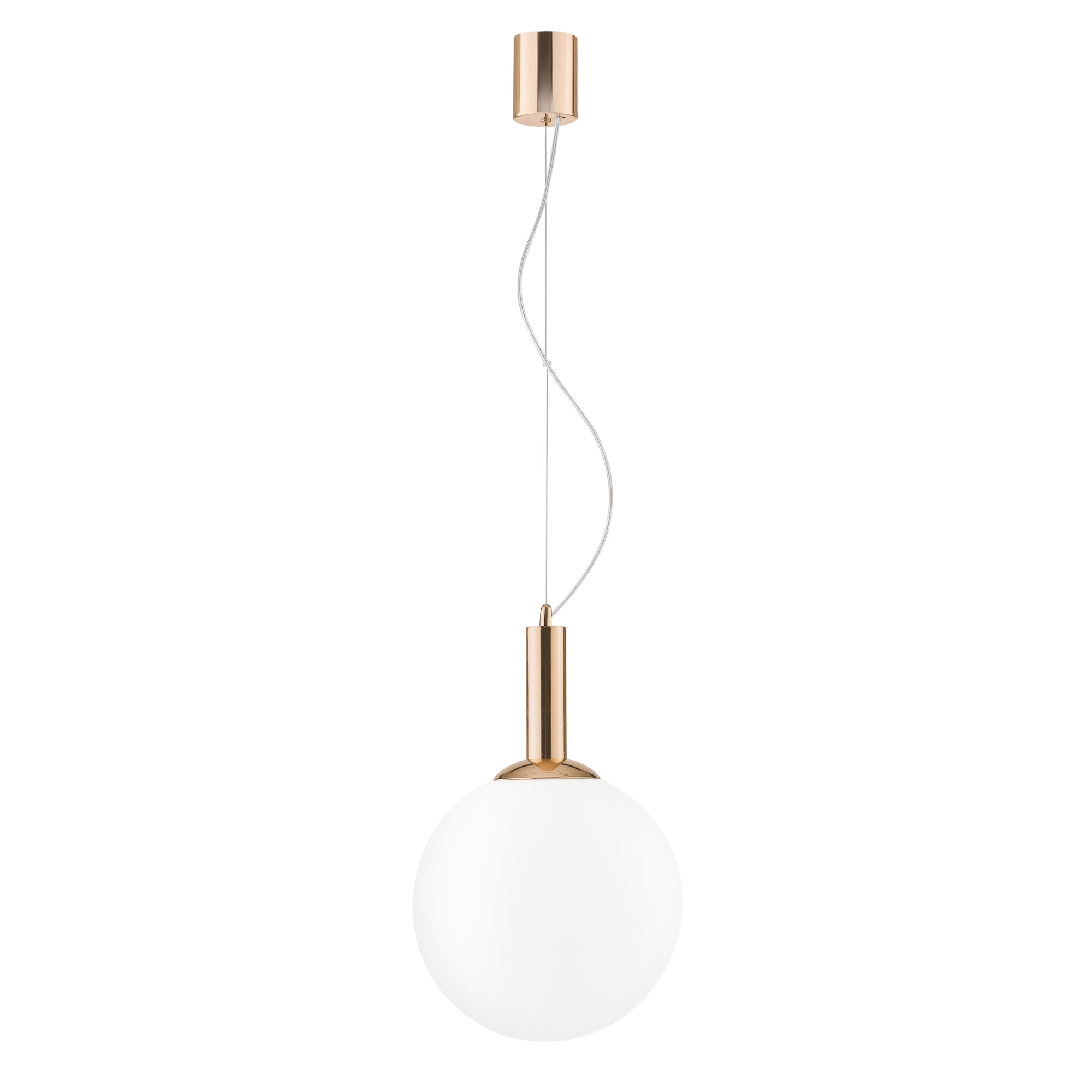 HERA pendant light in gold metal with white glass diffuser - Luce Ambiente e Design