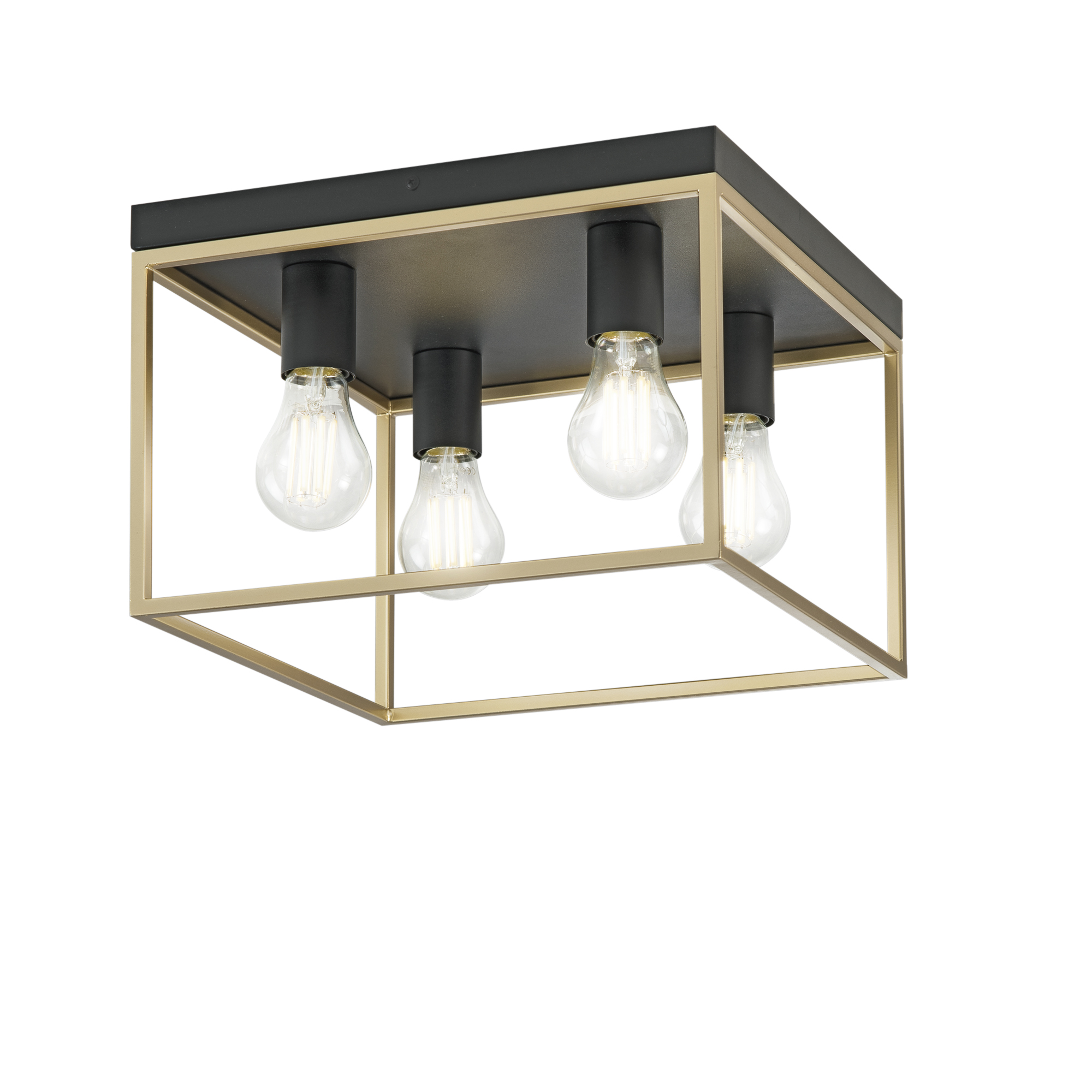 KIMERA ceiling light in black and gold metal, 4 lights - Luce Ambiente e Design