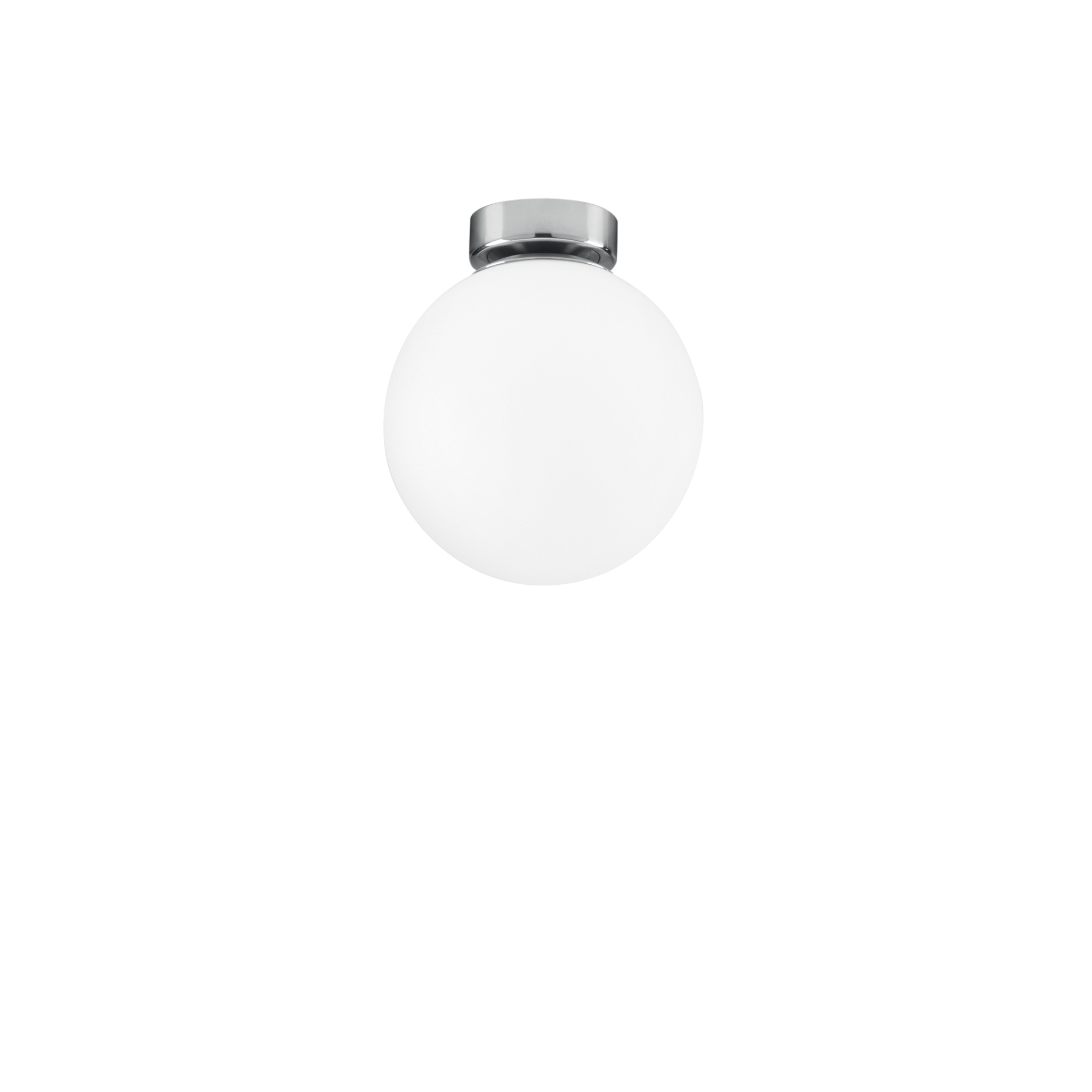 CITY ceiling light in chrome metal with white glass diffuser 15 cm - Luce Ambiente e Design