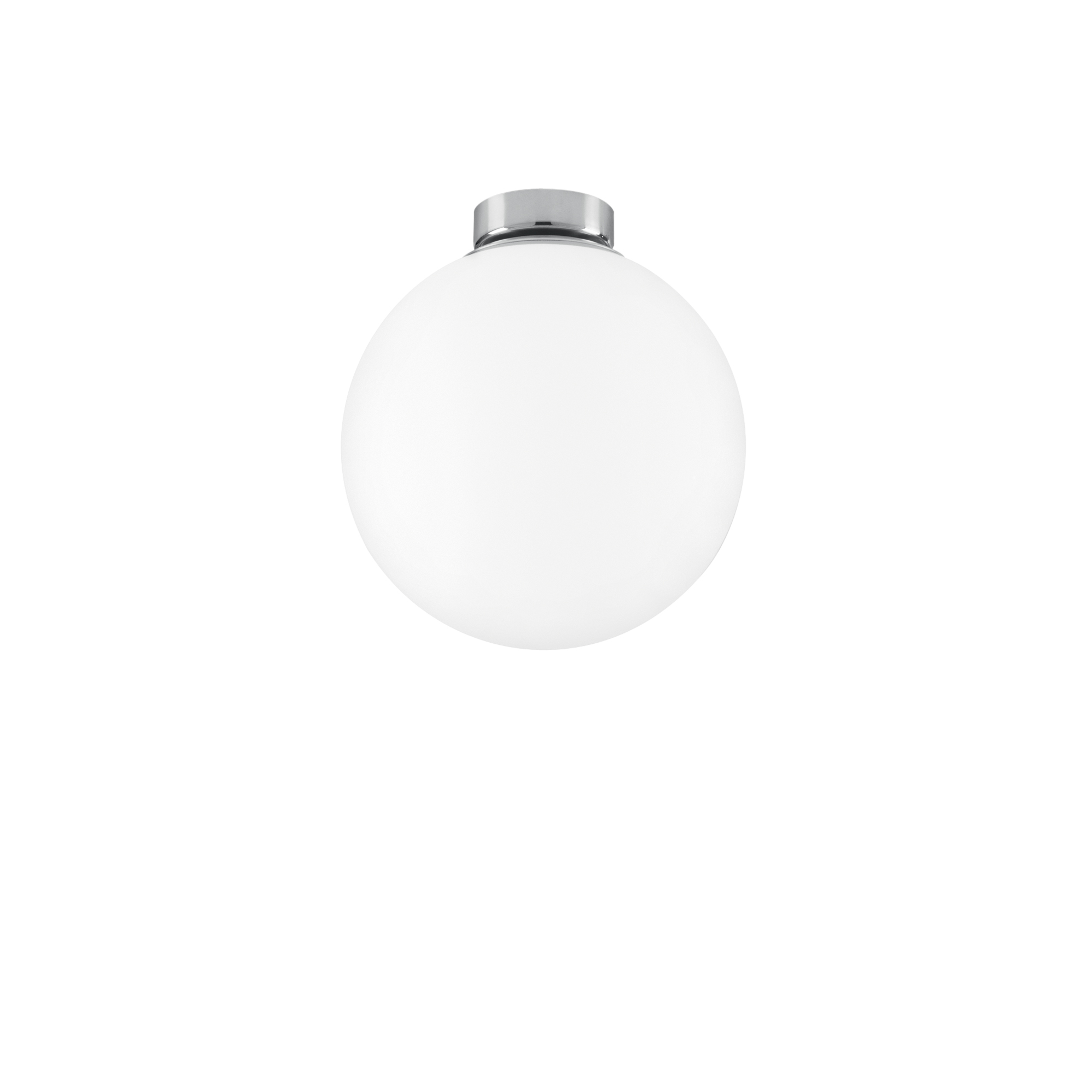 CITY ceiling light in chrome metal with white glass diffuser 20 cm - Luce Ambiente e Design