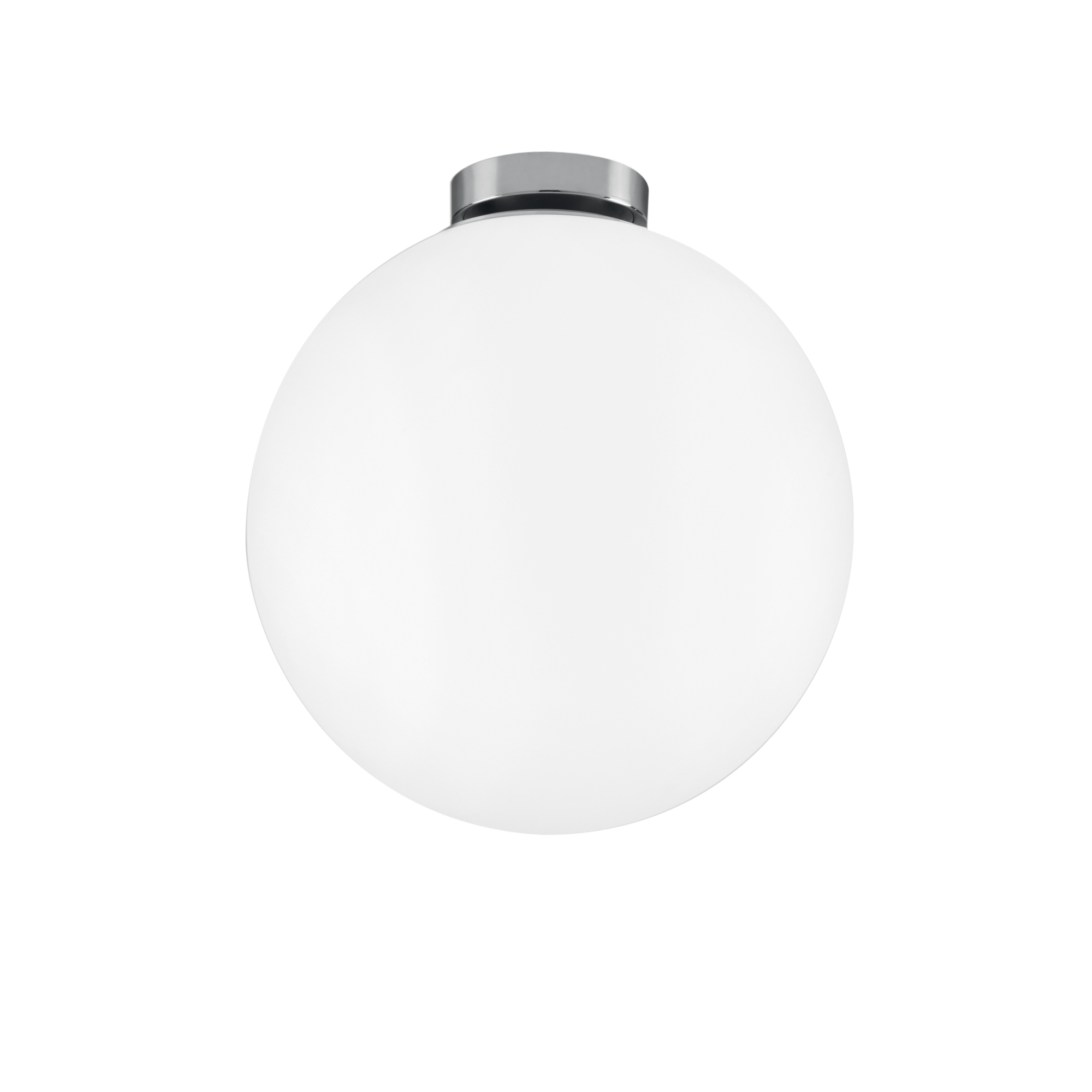 CITY ceiling light in chrome metal with white glass diffuser 30 cm - Luce Ambiente e Design
