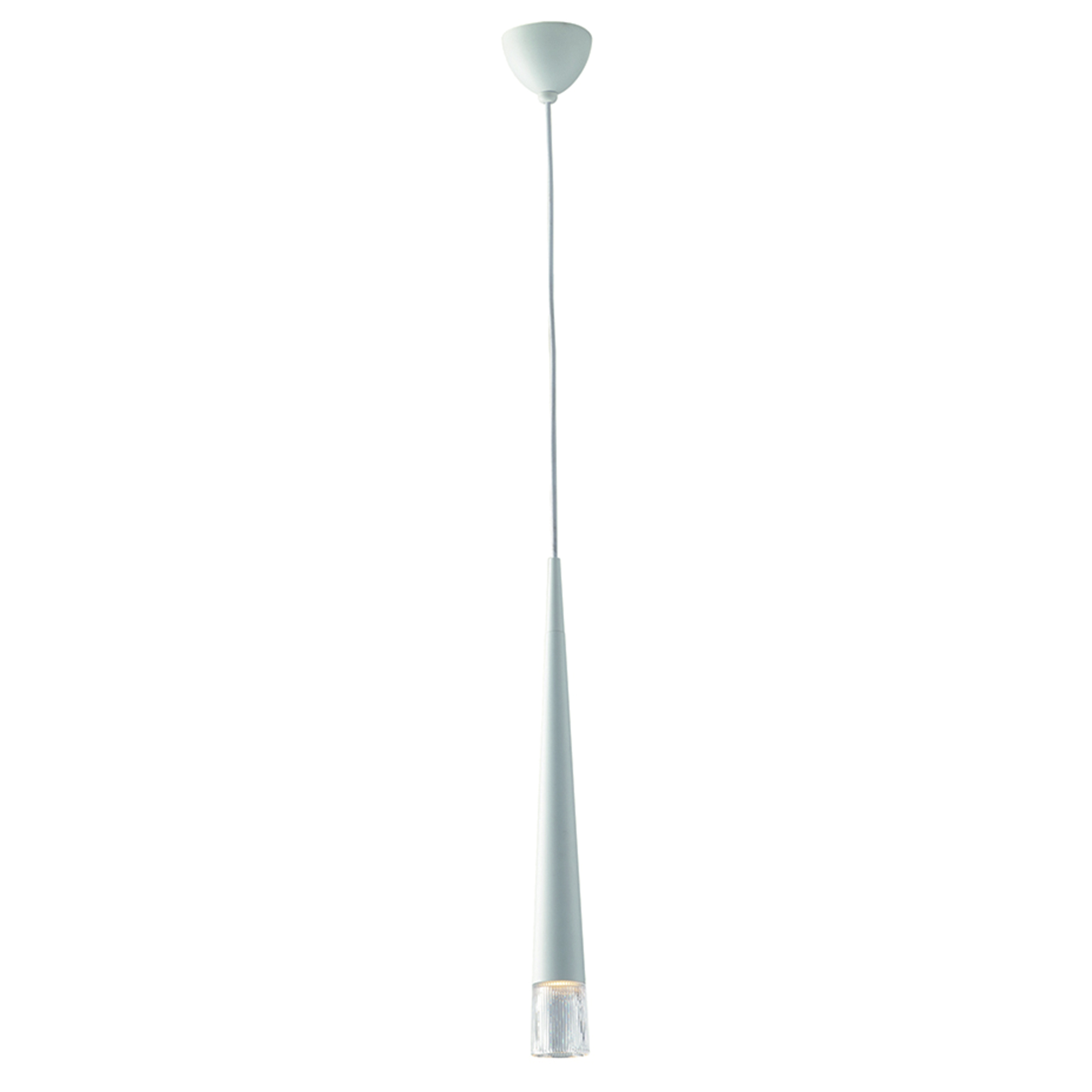 LANCELOT conical pendant in white metal with glass diffuser - Luce Ambiente e Design
