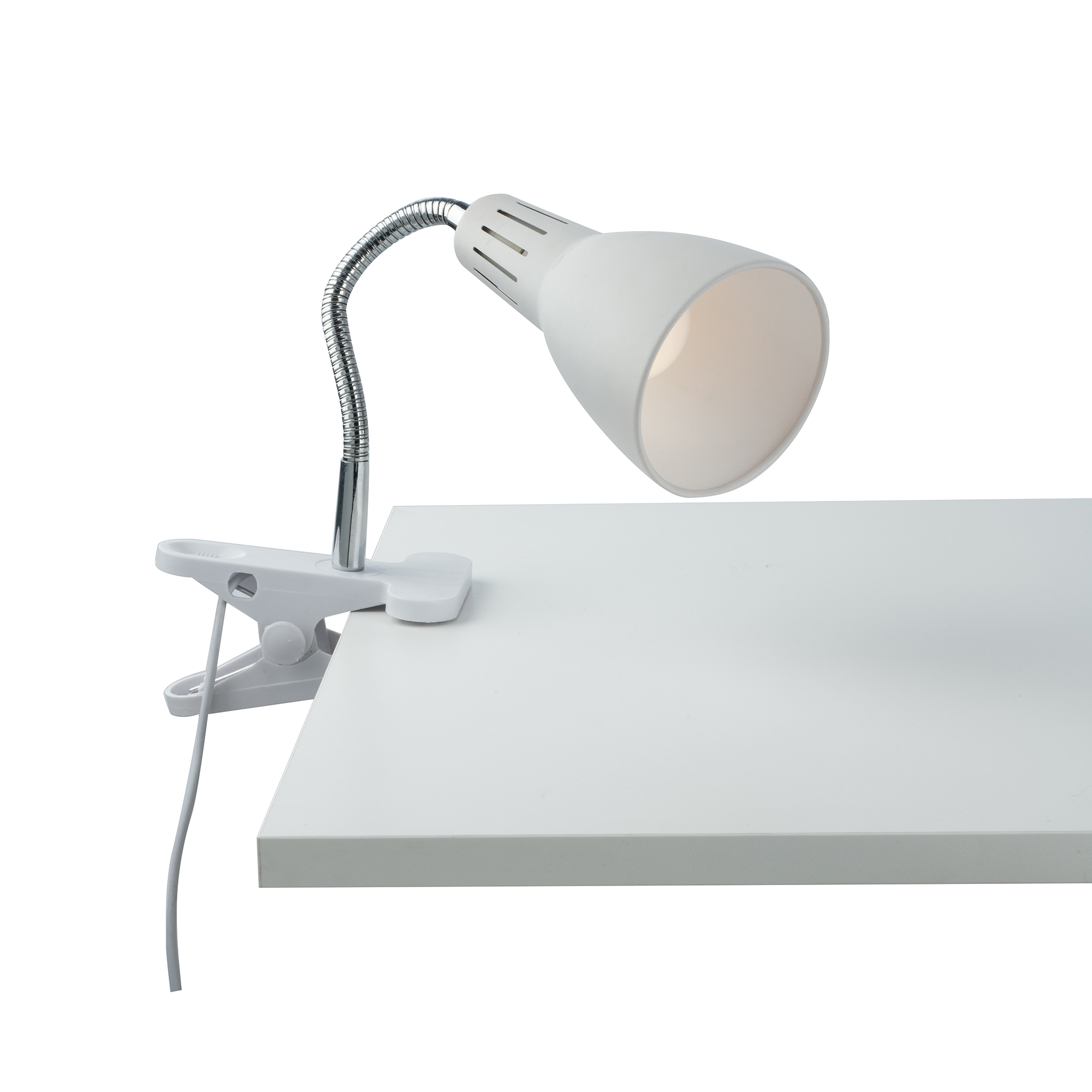 LOGIKO wall light in white metal with adjustable diffuser and clip - Luce Ambiente e Design