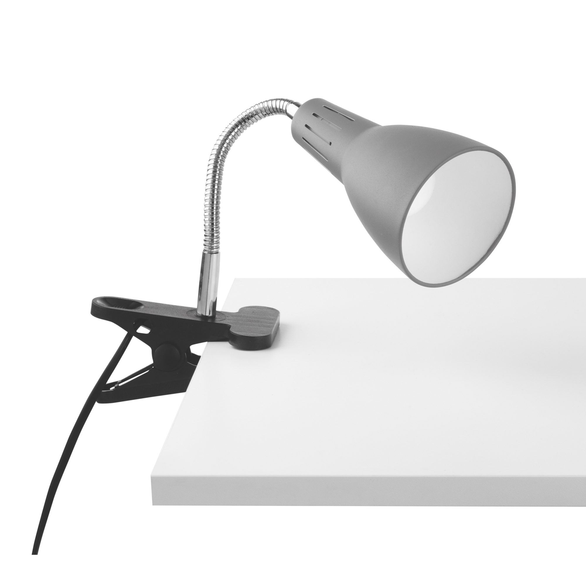 LOGIKO wall light in grey metal with adjustable diffuser and clip - Luce Ambiente e Design