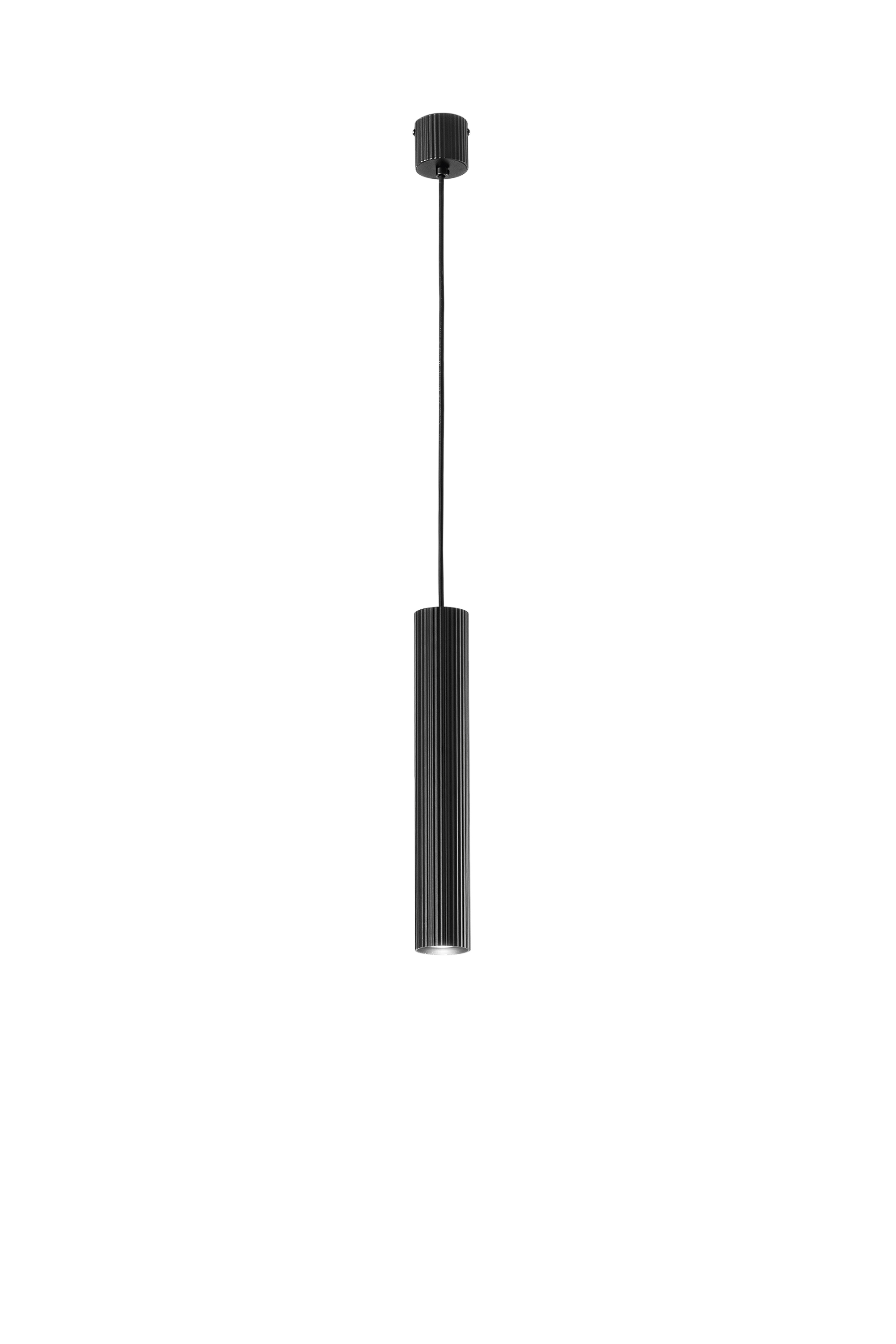 LORD pendant in black steel and aluminium single light h240 cm - Luce Ambiente e Design