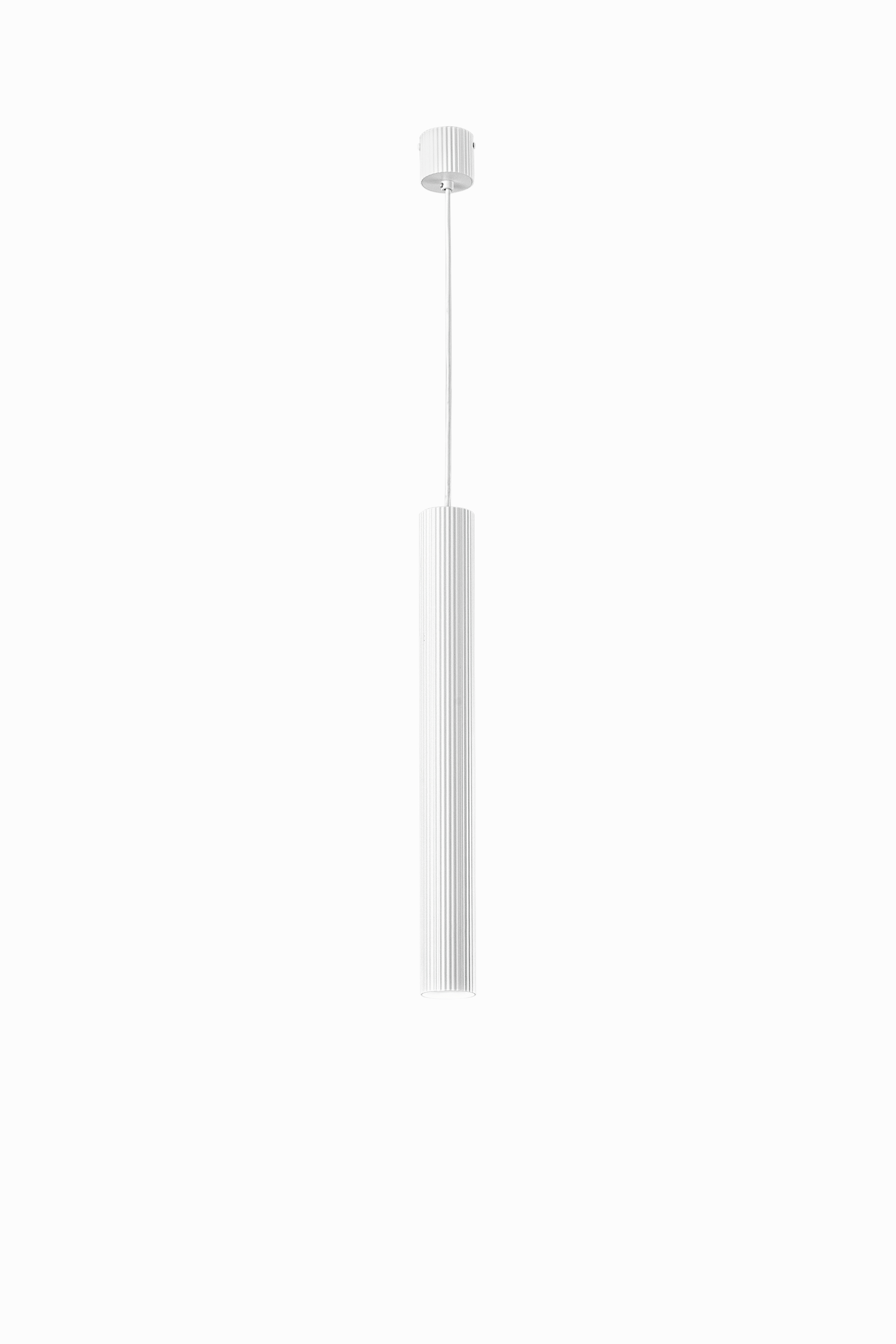 LORD pendant in white steel and aluminium single light h255 cm - Luce Ambiente e Design