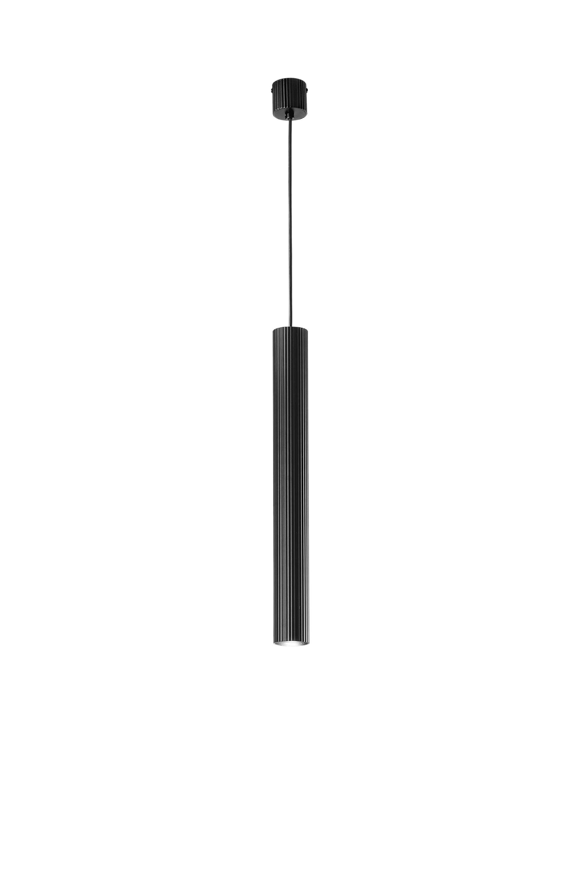LORD pendant in black steel and aluminium single light h255 cm - Luce Ambiente e Design