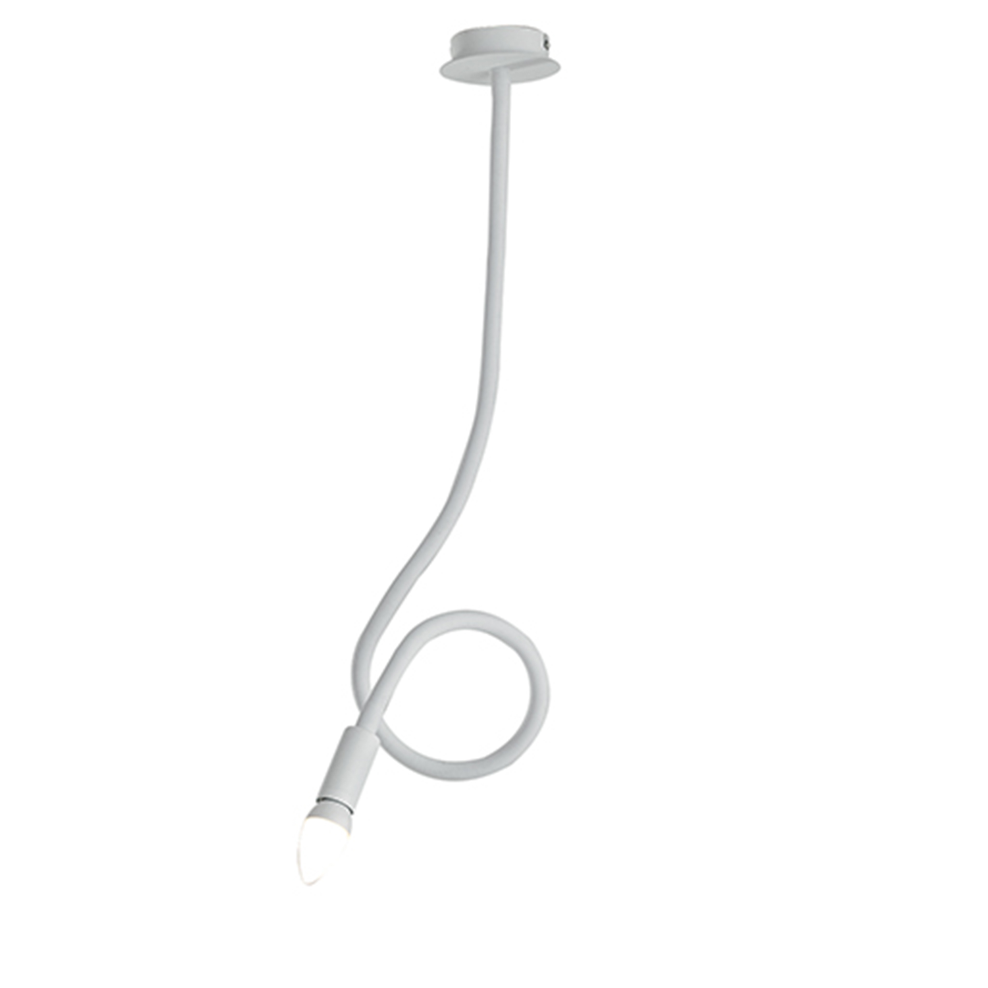 LOVER ceiling light in white metal with flexible arm - Luce Ambiente e Design