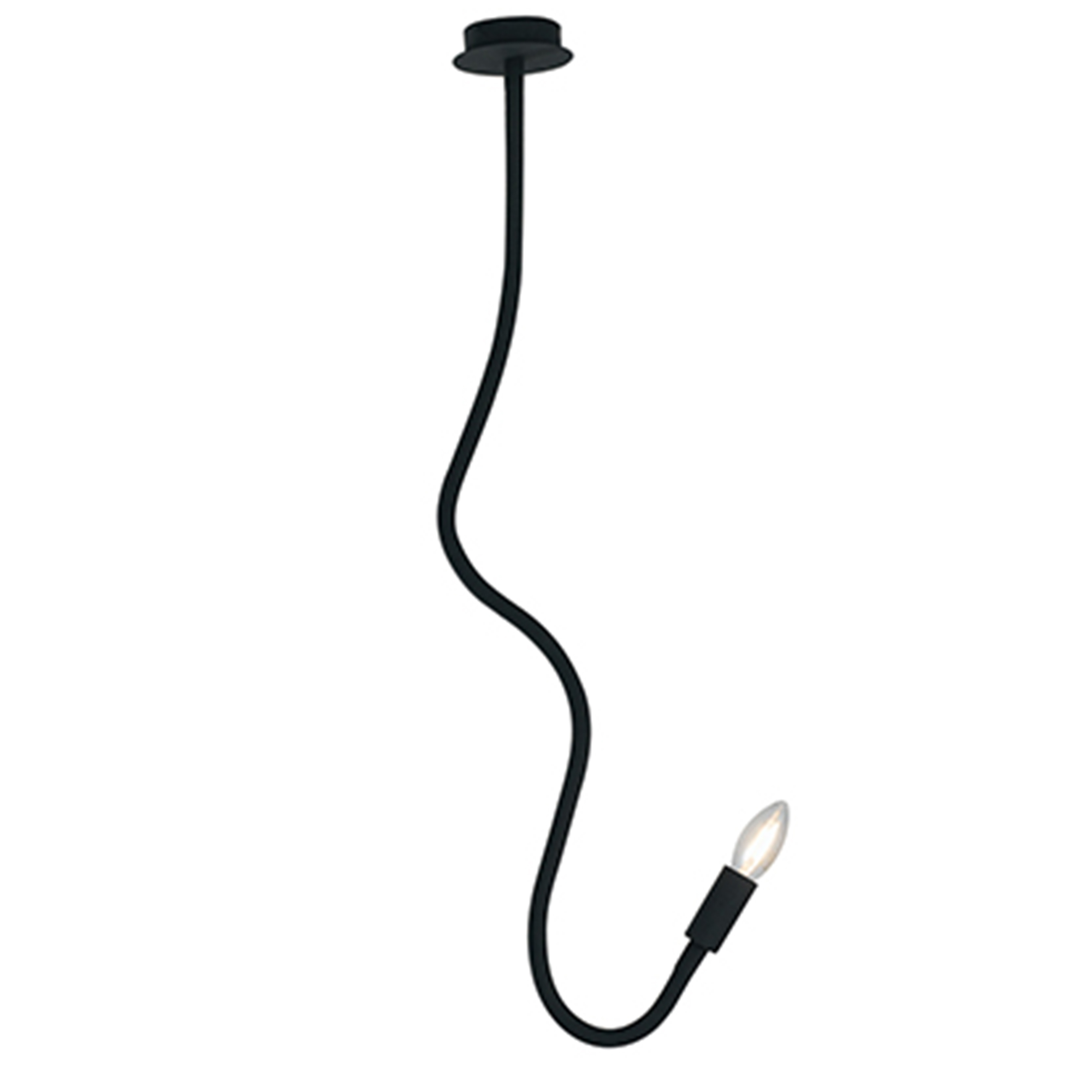 LOVER ceiling light in black metal with flexible arm - Luce Ambiente e Design