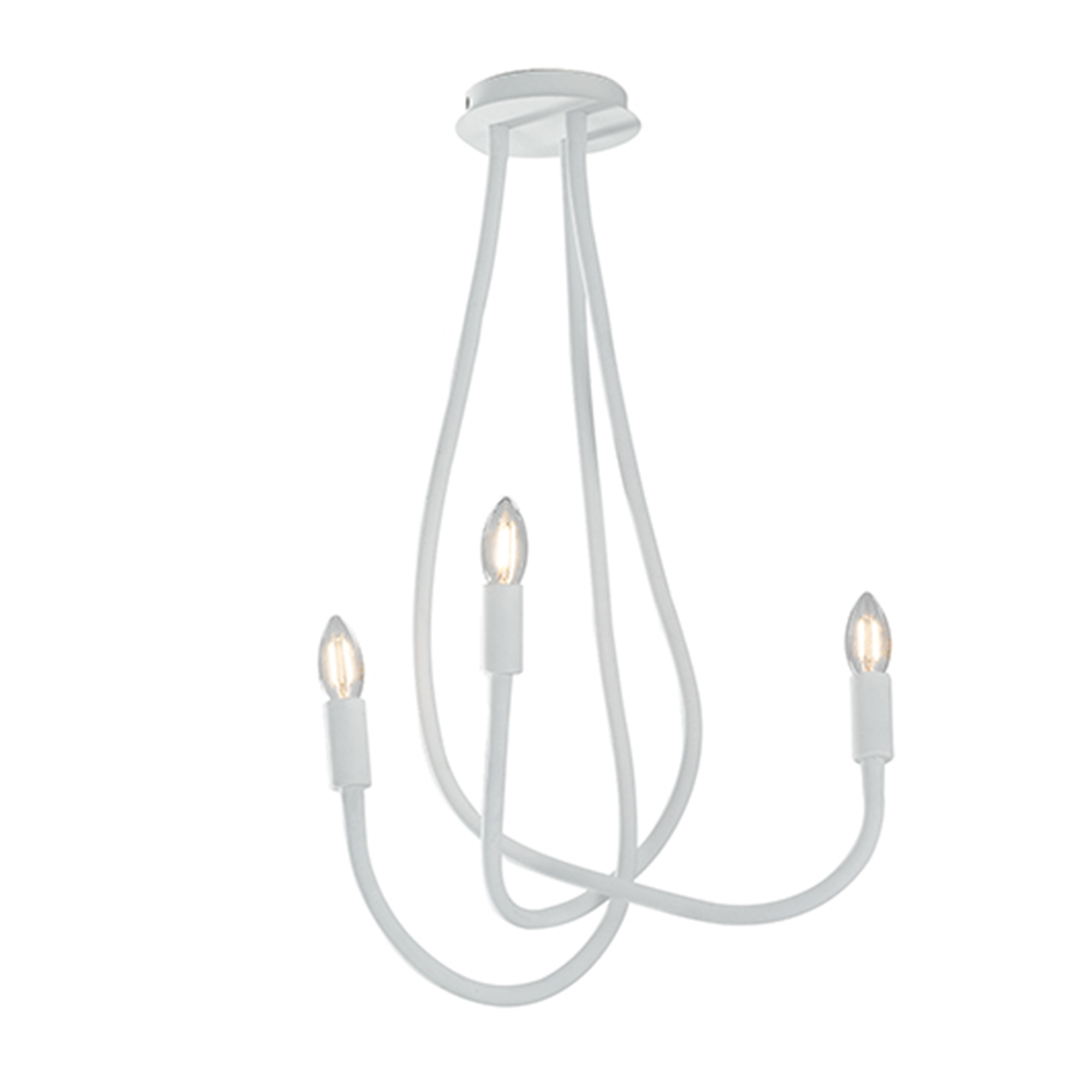 LOVER ceiling light in white metal with 3 flexible arms - Luce Ambiente e Design