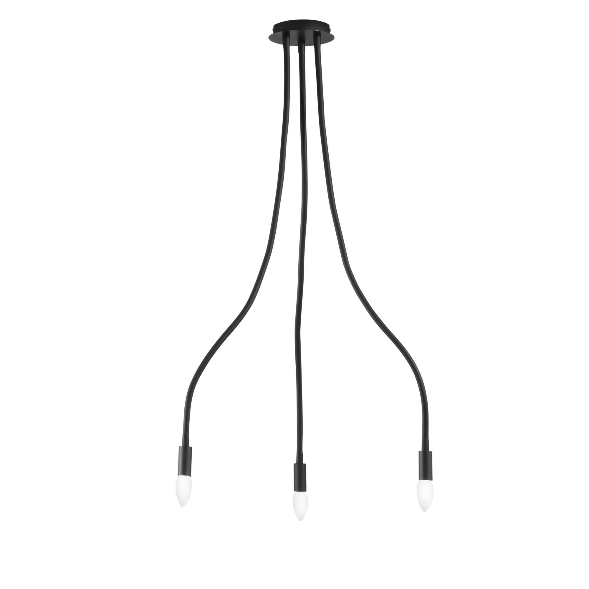 LOVER ceiling light in black metal with 3 flexible arms - Luce Ambiente e Design