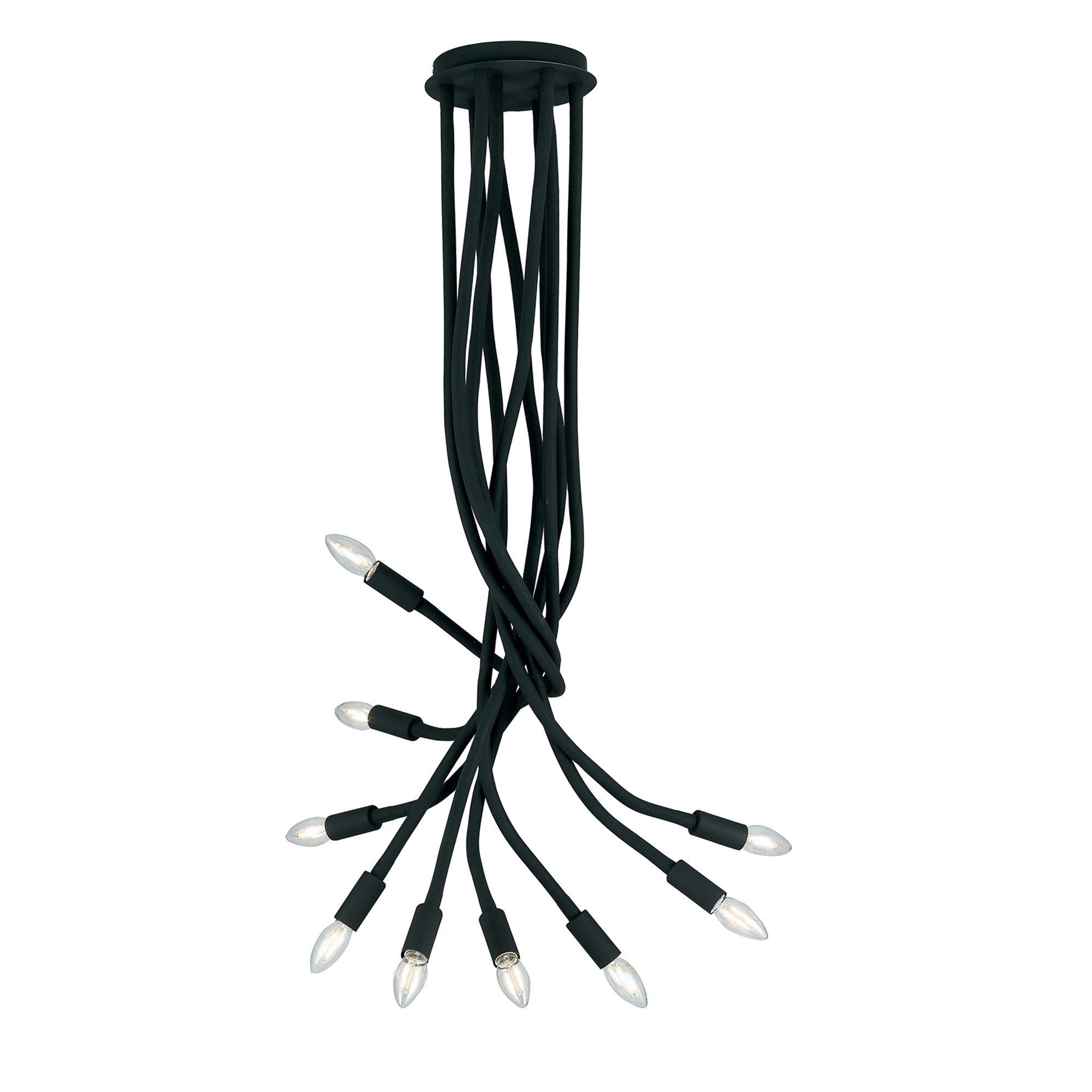 LOVER ceiling light in white metal with 9 flexible arms - Luce Ambiente e Design