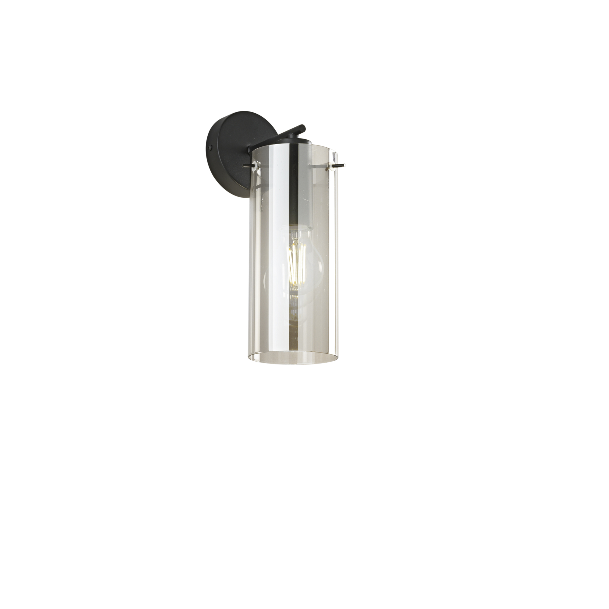 MAGIC wall light in black metal with smoked glass diffuser - Luce Ambiente e Design