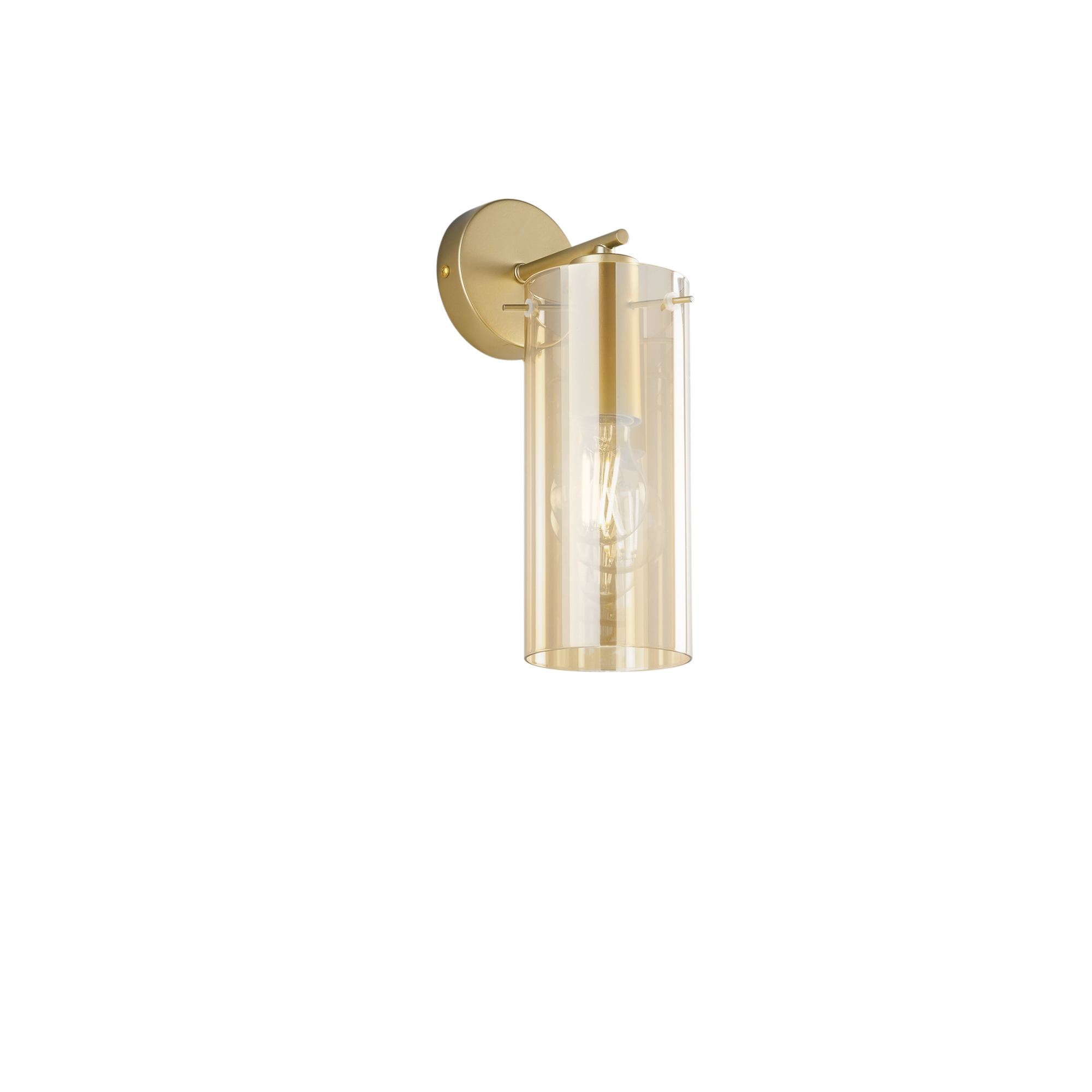 MAGIC wall light in gold metal with amber glass diffuser - Luce Ambiente e Design