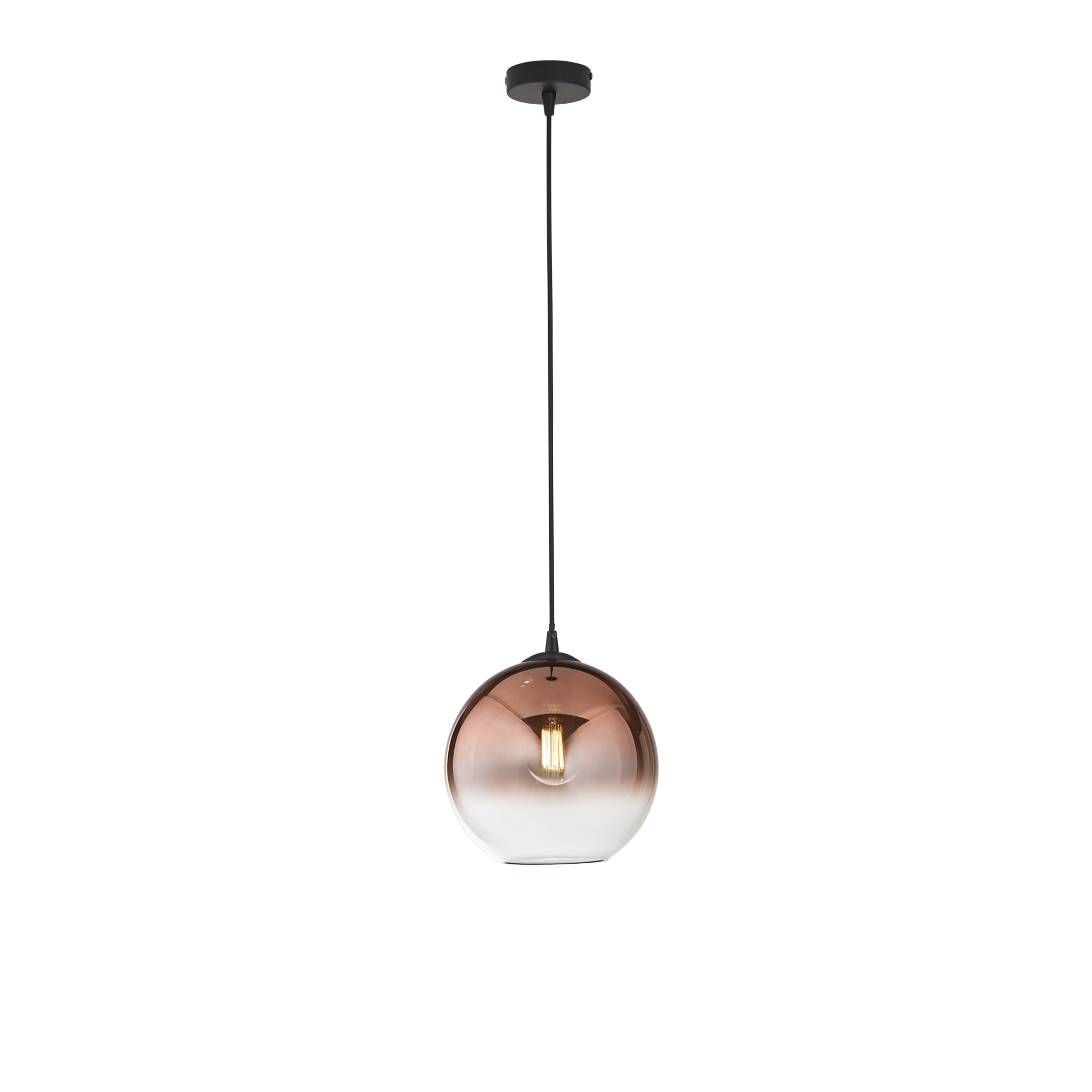 MARTE pendant in copper glass with shaded decoration 1 light Ø25 cm - Luce Ambiente e Design