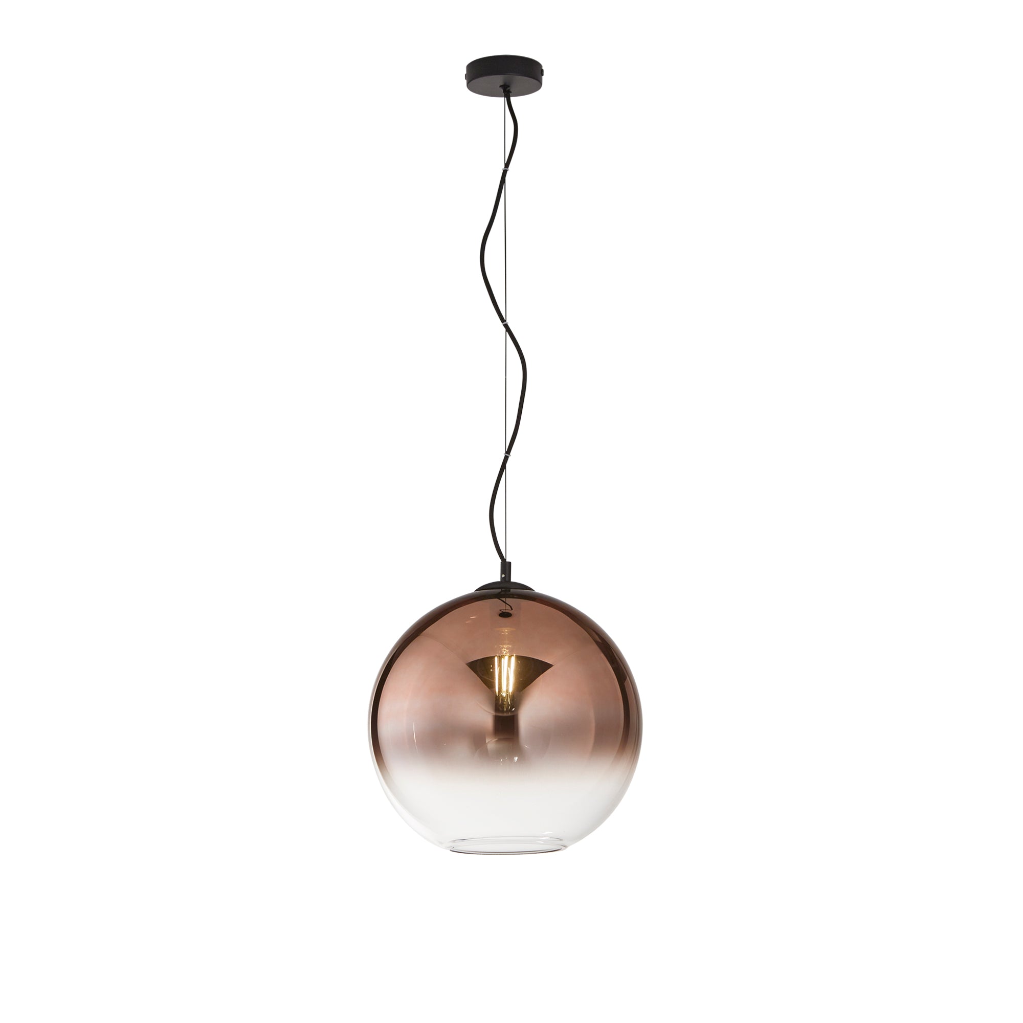 MARTE pendant in copper glass with shaded decoration 1 light Ø35 cm - Luce Ambiente e Design