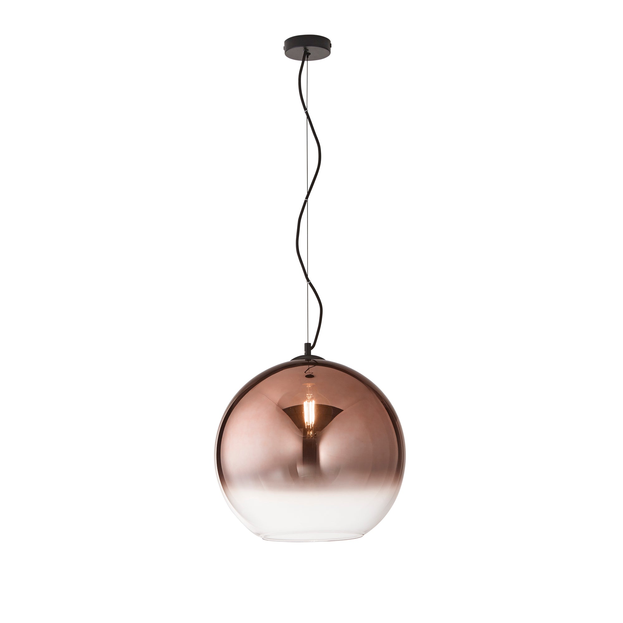 MARTE pendant in copper glass with shaded decoration 1 light Ø40 cm - Luce Ambiente e Design