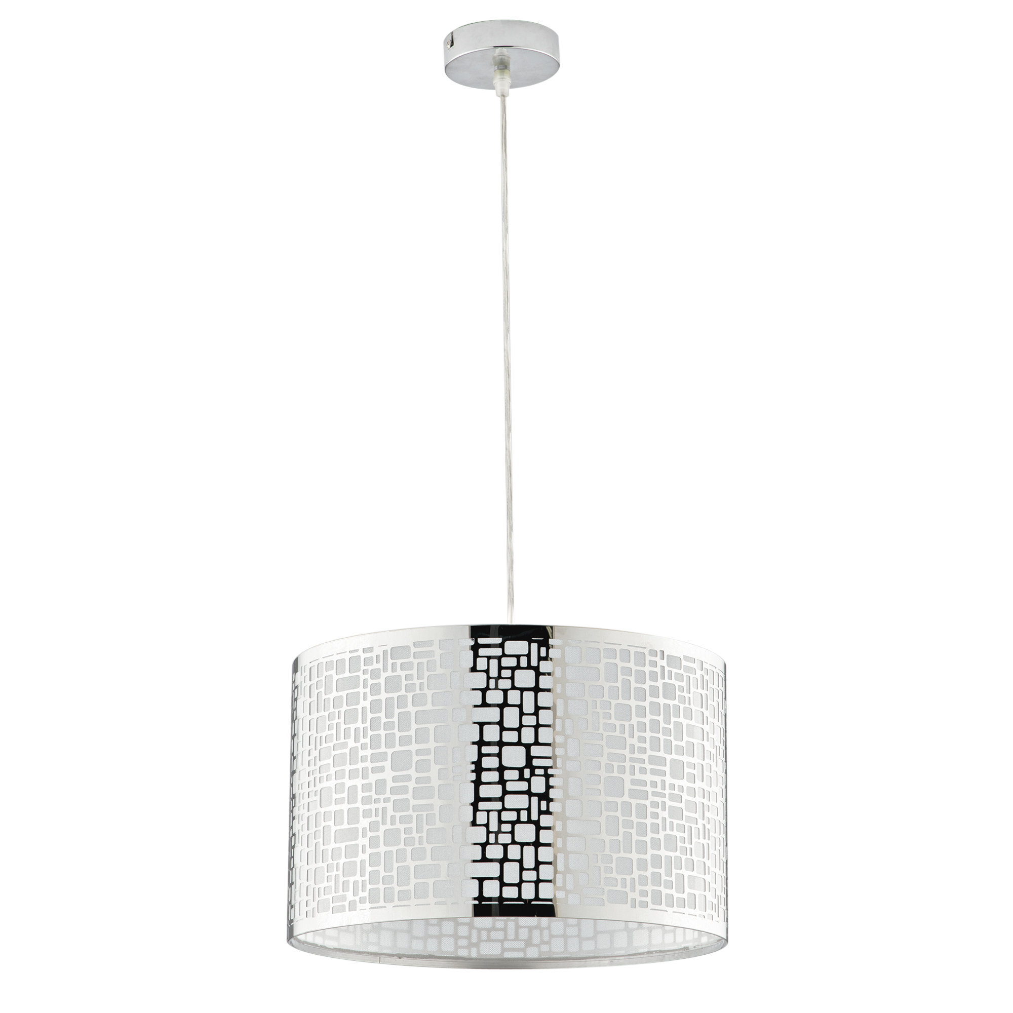 MAYA pendant in chrome steel with laser-cut decoration Ø35 cm - Luce Ambiente e Design