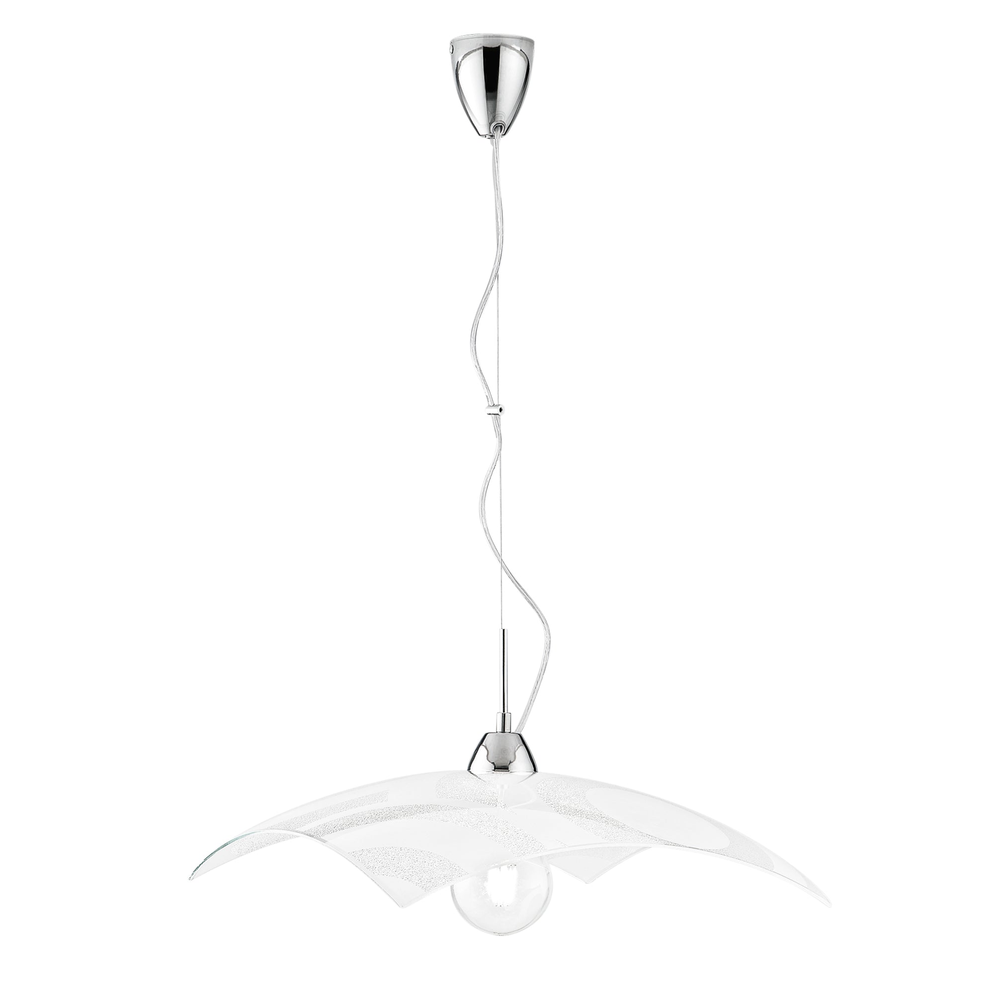 MIRO pendant in white glass 1 light square diffuser 45 cm - Luce Ambiente e Design