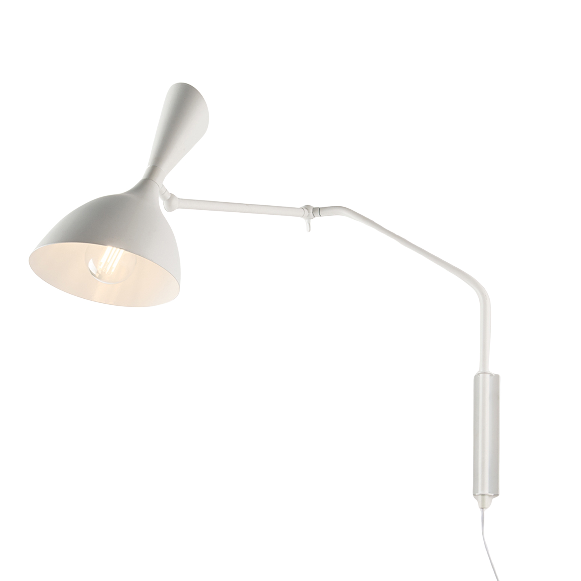MORGAN wall light in white metal, adjustable, with switch and plug - Luce Ambiente e Design