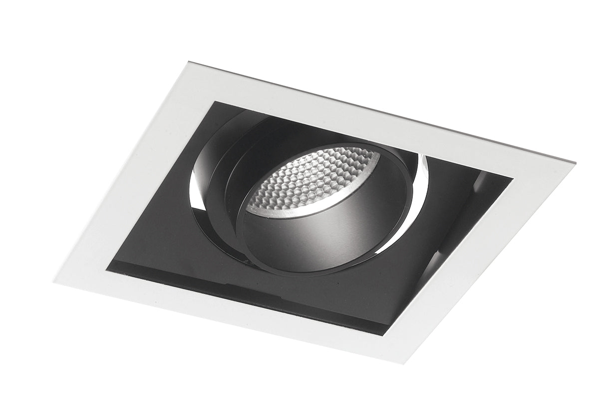 APOLLO anti-glare black LED recessed with adjustable light 30W warm light - Intec