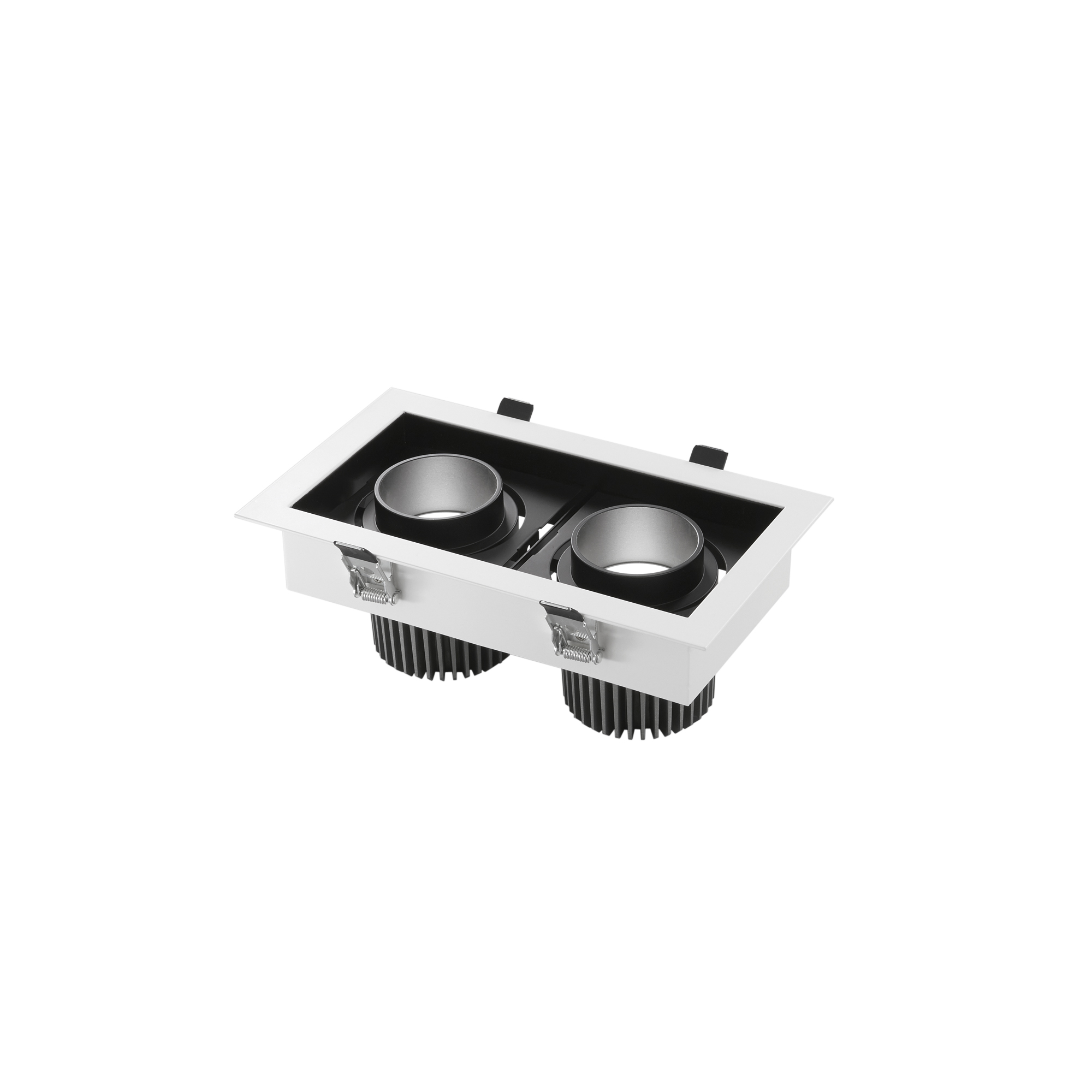 APOLLO anti-glare black LED recessed with adjustable light 2x20W warm light - Intec