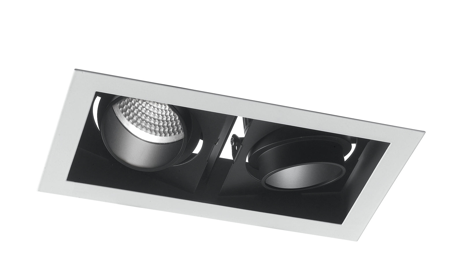 APOLLO anti-glare black LED recessed with adjustable light 2x45W natural light - Intec