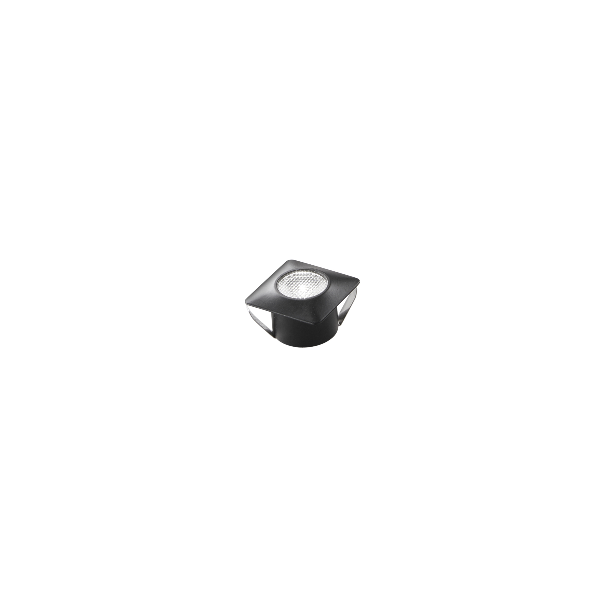 ASSO square LED recessed in black aluminum warm light - Intec