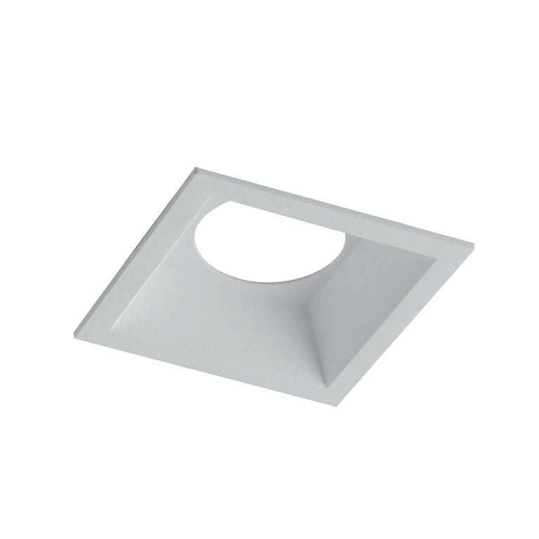 AYRIS square anti-glare recessed frame in white aluminum with GU lamp holder - Intec