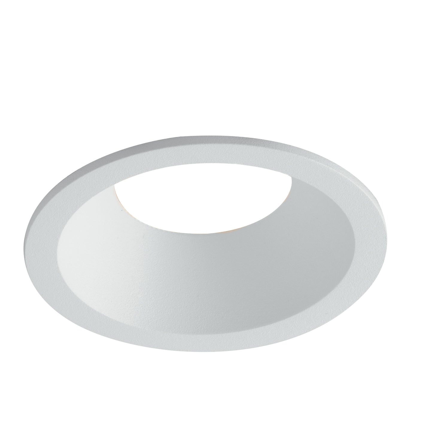 AYRIS round anti-glare recessed frame in white aluminum with GU lamp holder - Intec