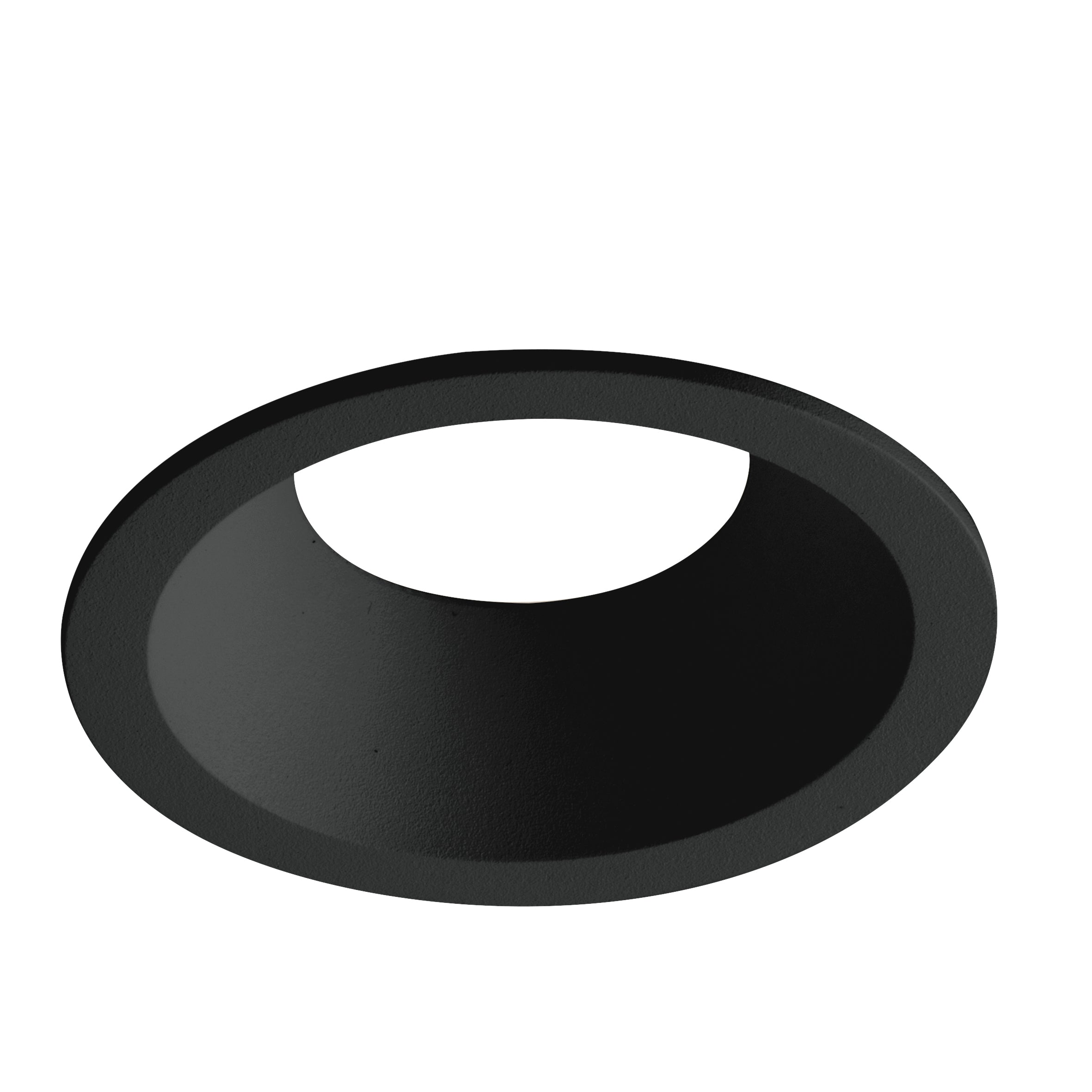 AYRIS round anti-glare recessed frame in black aluminum with GU lamp holder - Intec