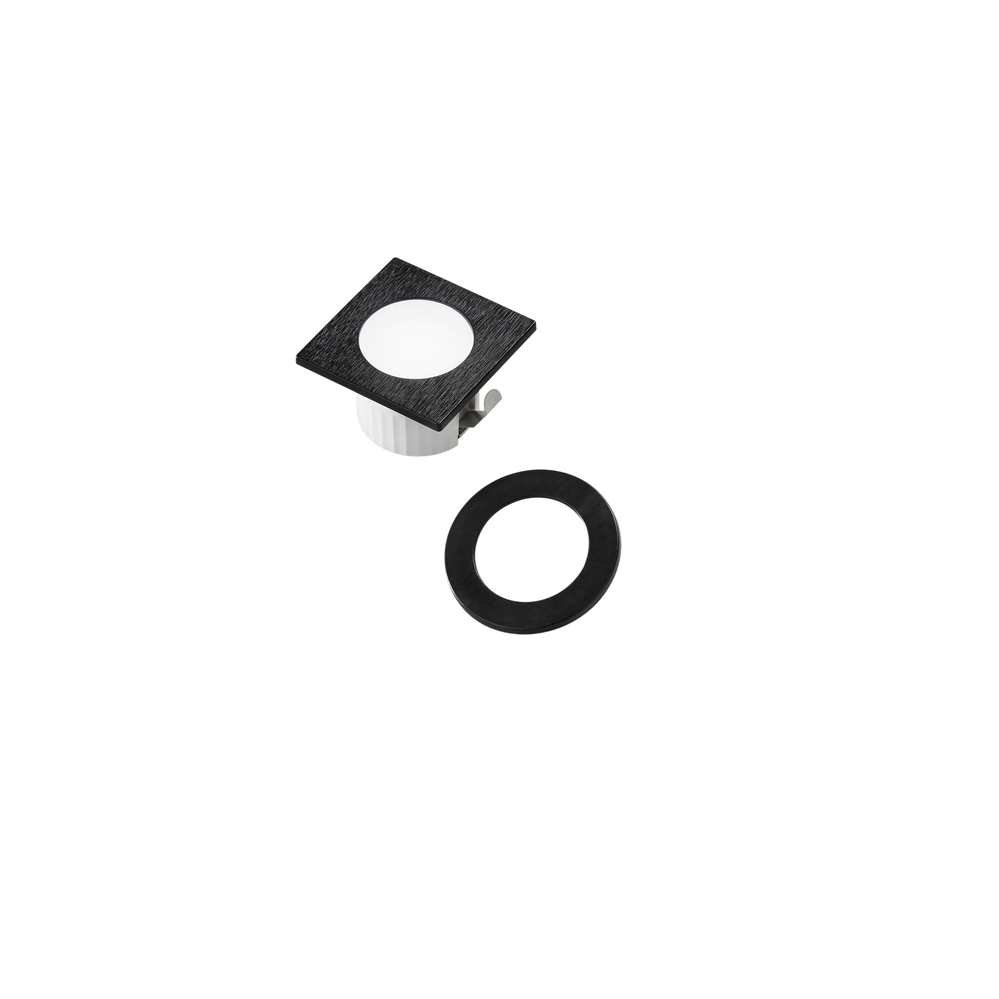 DAMA black LED recessed spotlight with interchangeable double trim included 3W natural light (4000K) - Intec