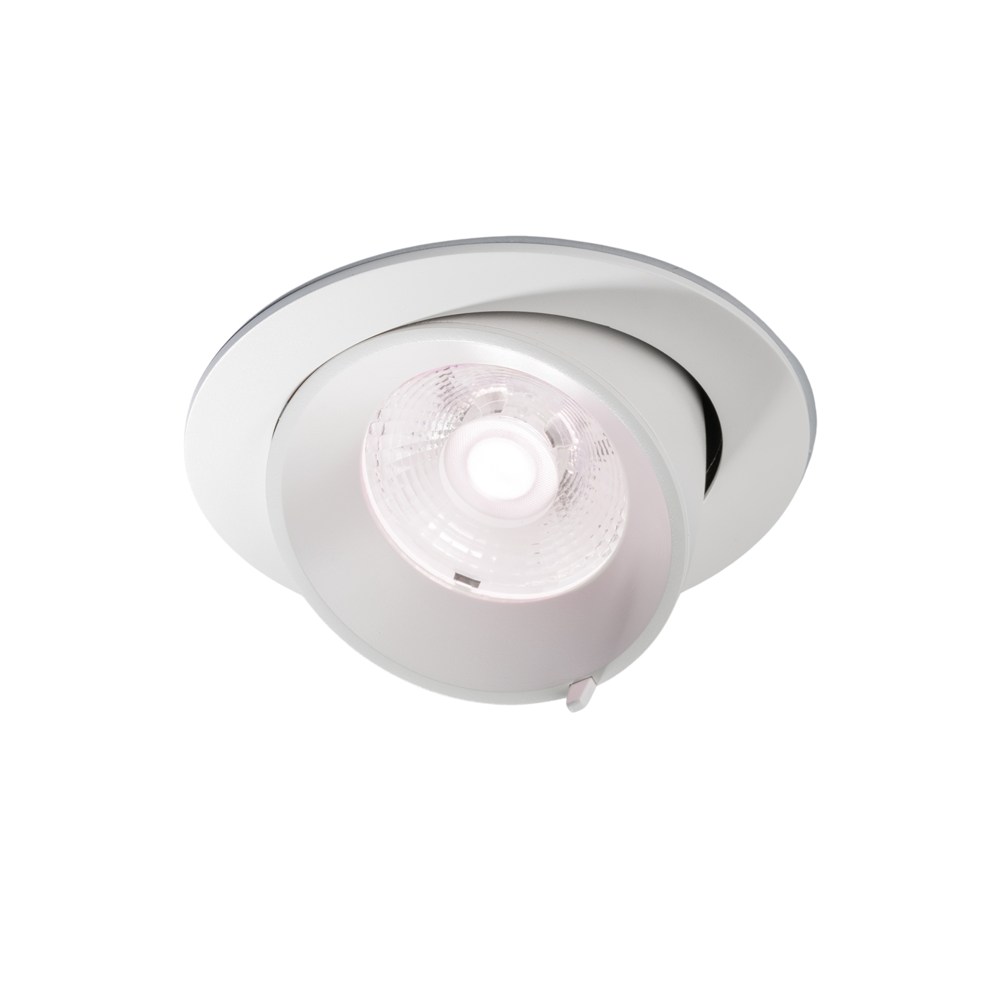 DELTA FRESH MEAT LED recessed spotlight in satin white aluminum with silver reflector and adjustable extractable head 30W warm light - Intec