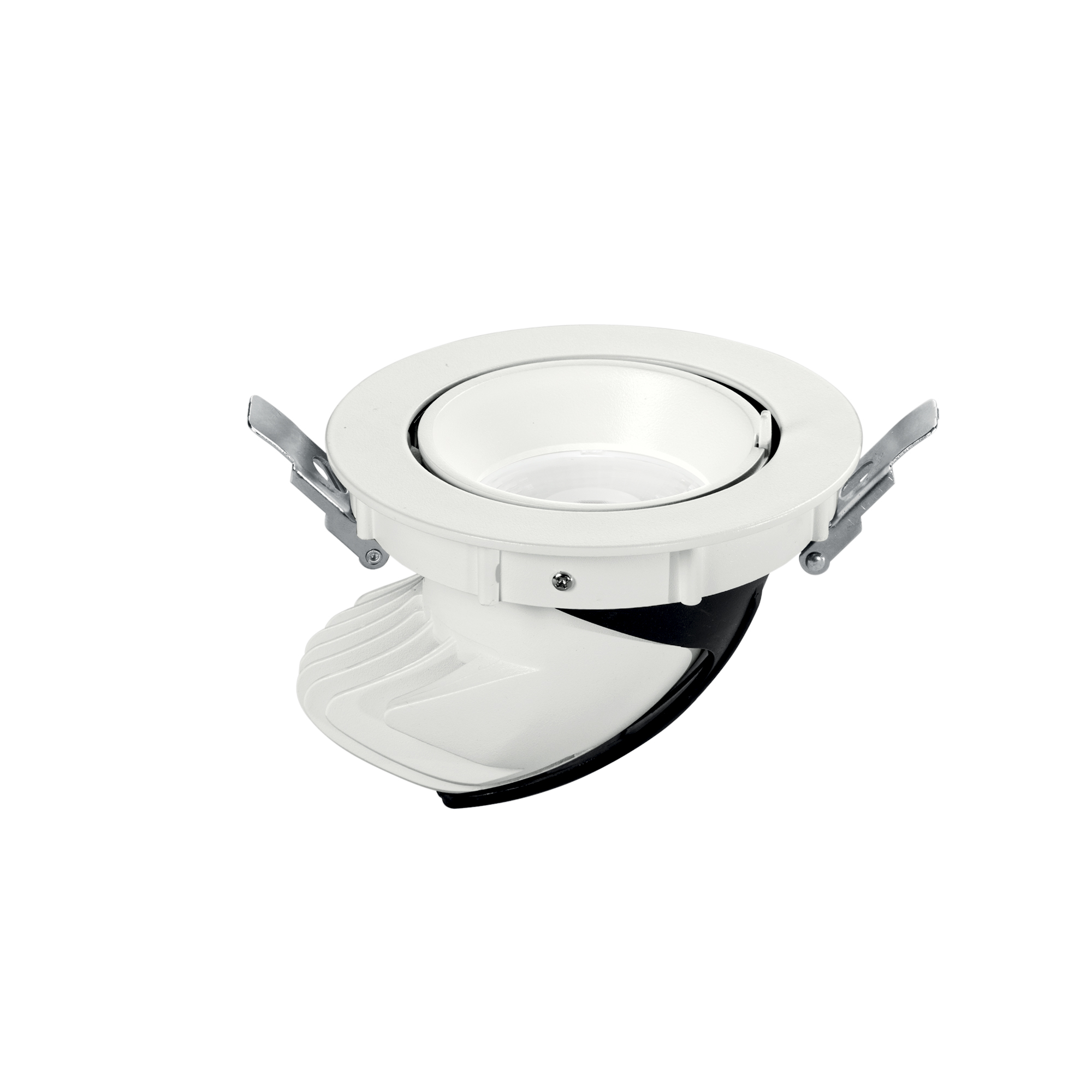 DELTA LED recessed spotlight in satin white aluminum with silver reflector and adjustable extractable head 30W natural light - Intec